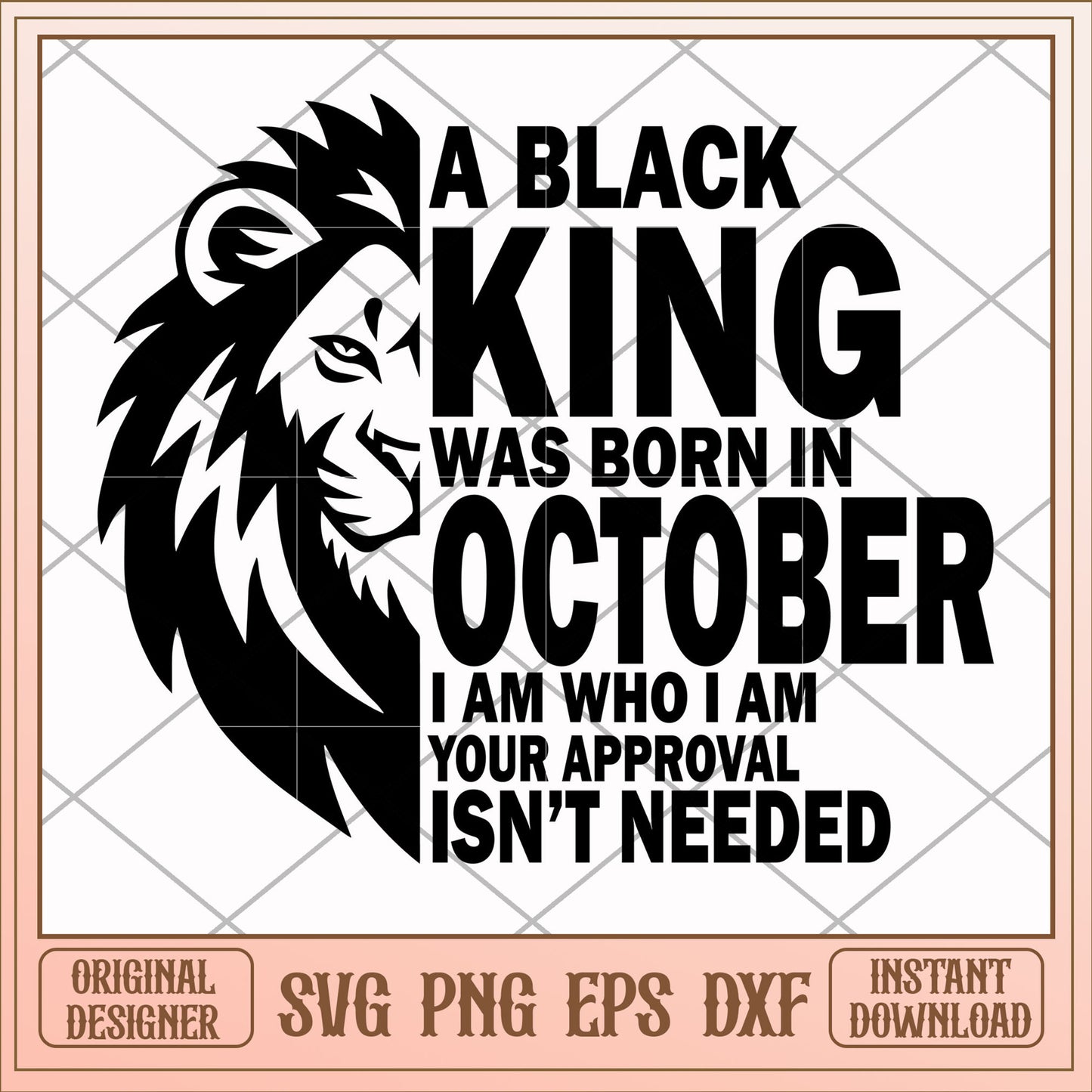 A black king was born in October svg, black king svg, birthday svg