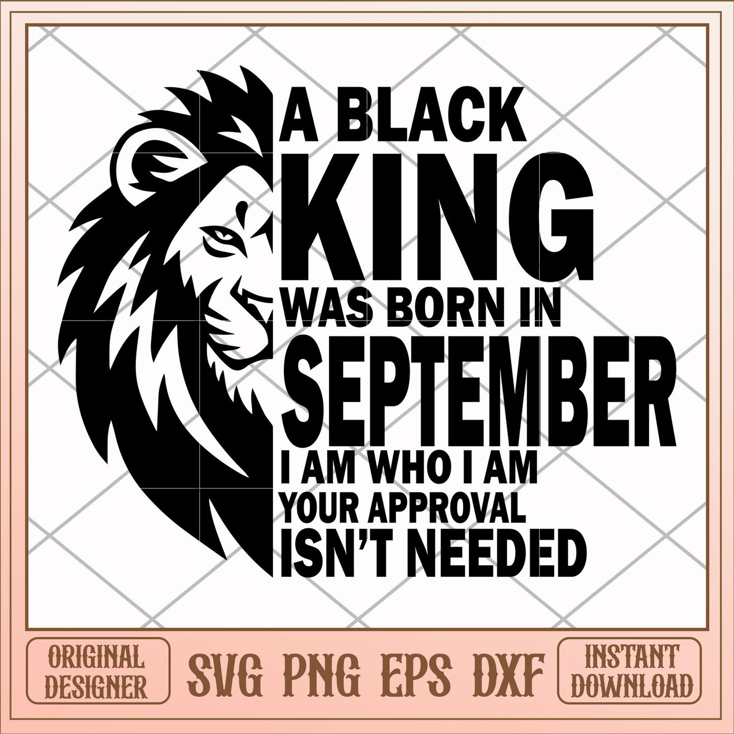 A black king was born in September svg, black king svg, birthday svg