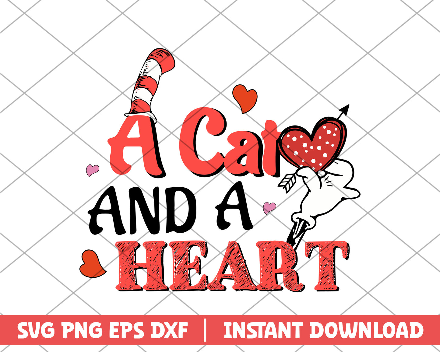 A cat and a heart svg