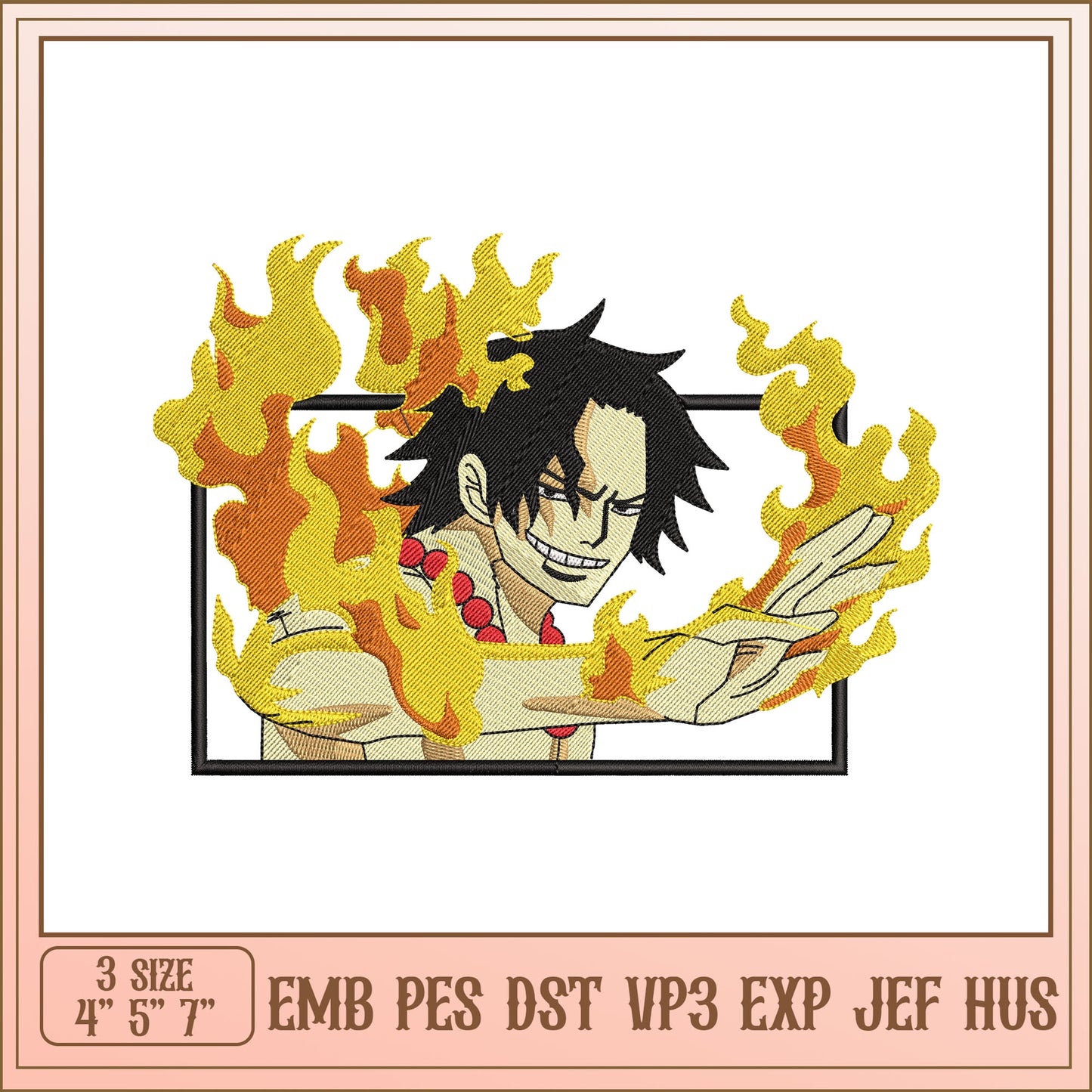 Ace One Piece Embroidery Design