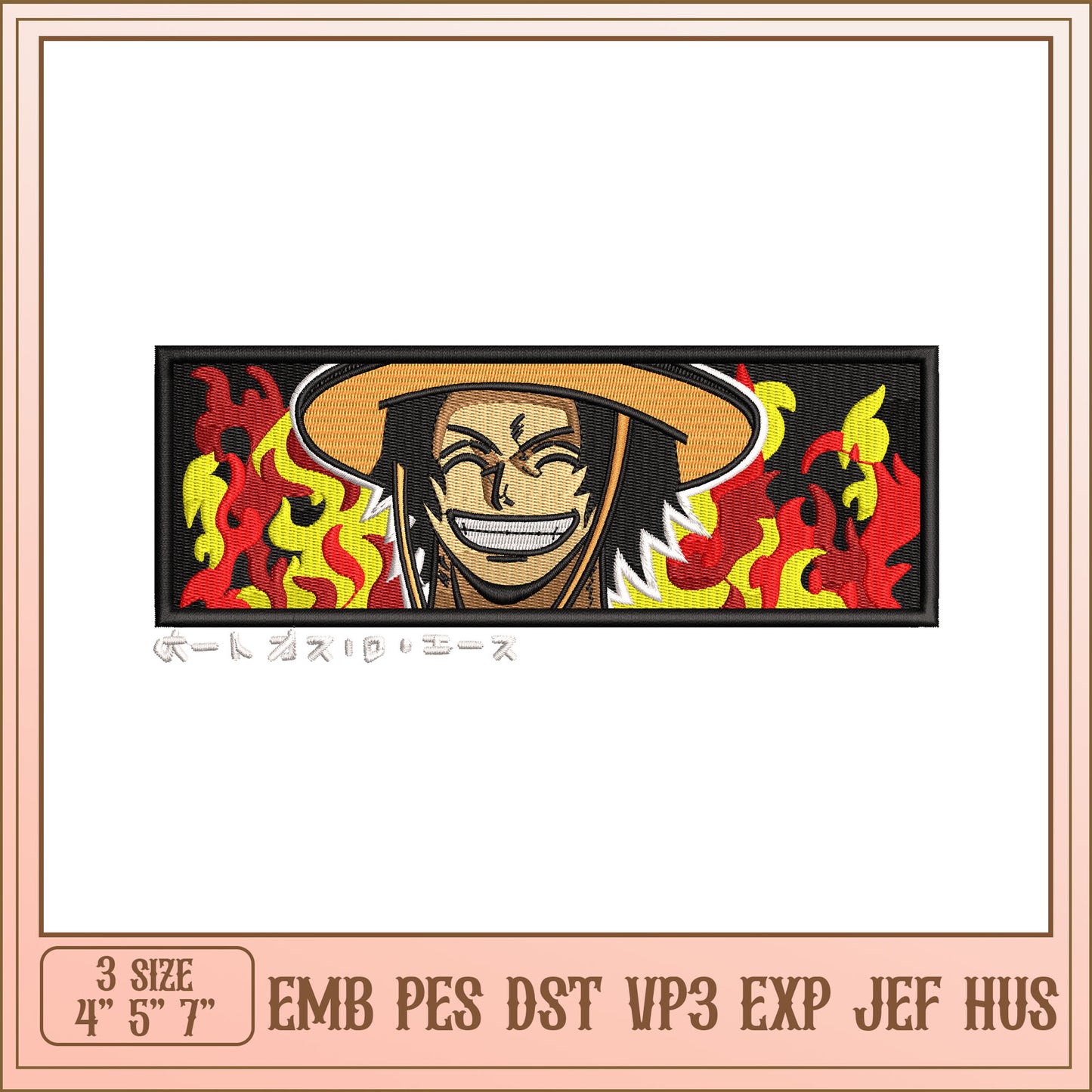 Ace One Piece Embroidery Design