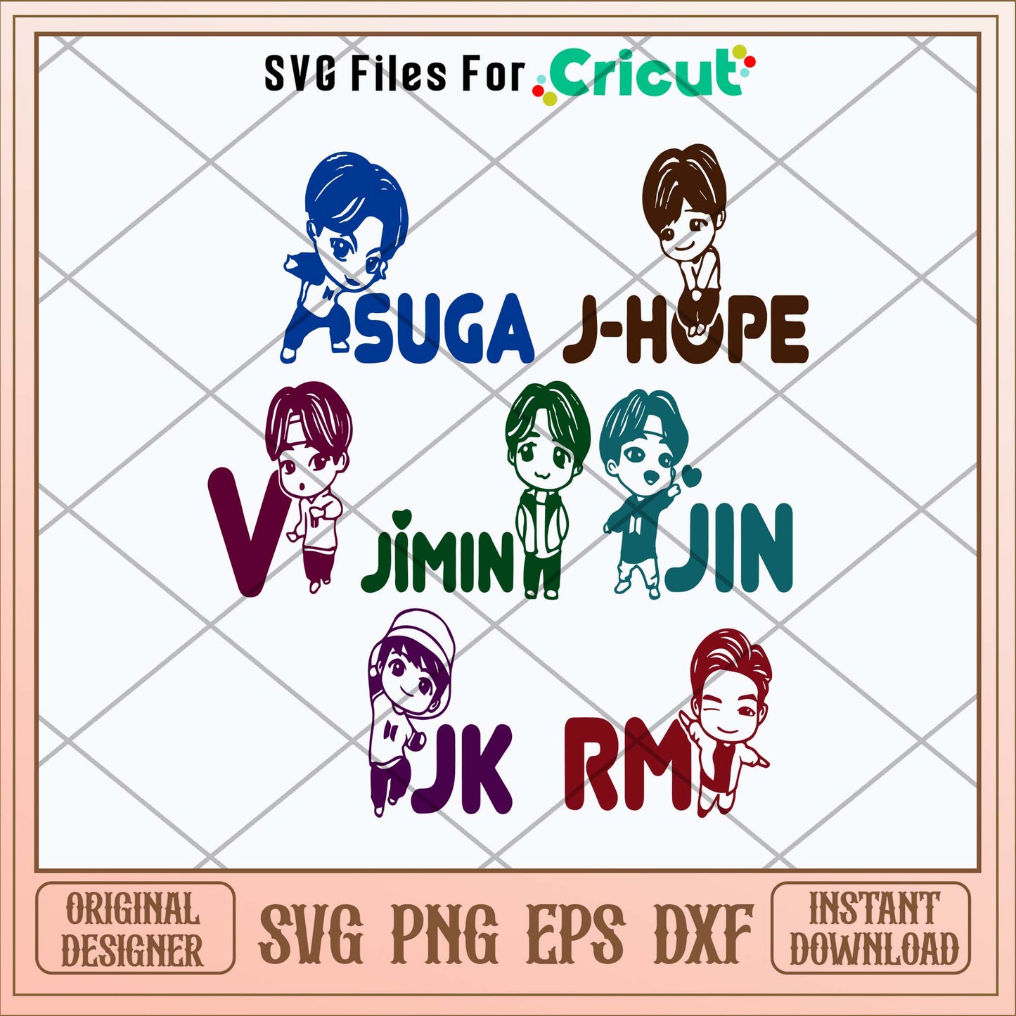 Adorable 7 Different TinyTan BTS Svg-Svgfilesforcricut