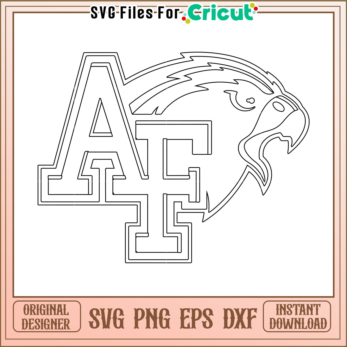Air Force Eagle Logo SVG Design for Cricut, Instant Download Available Now