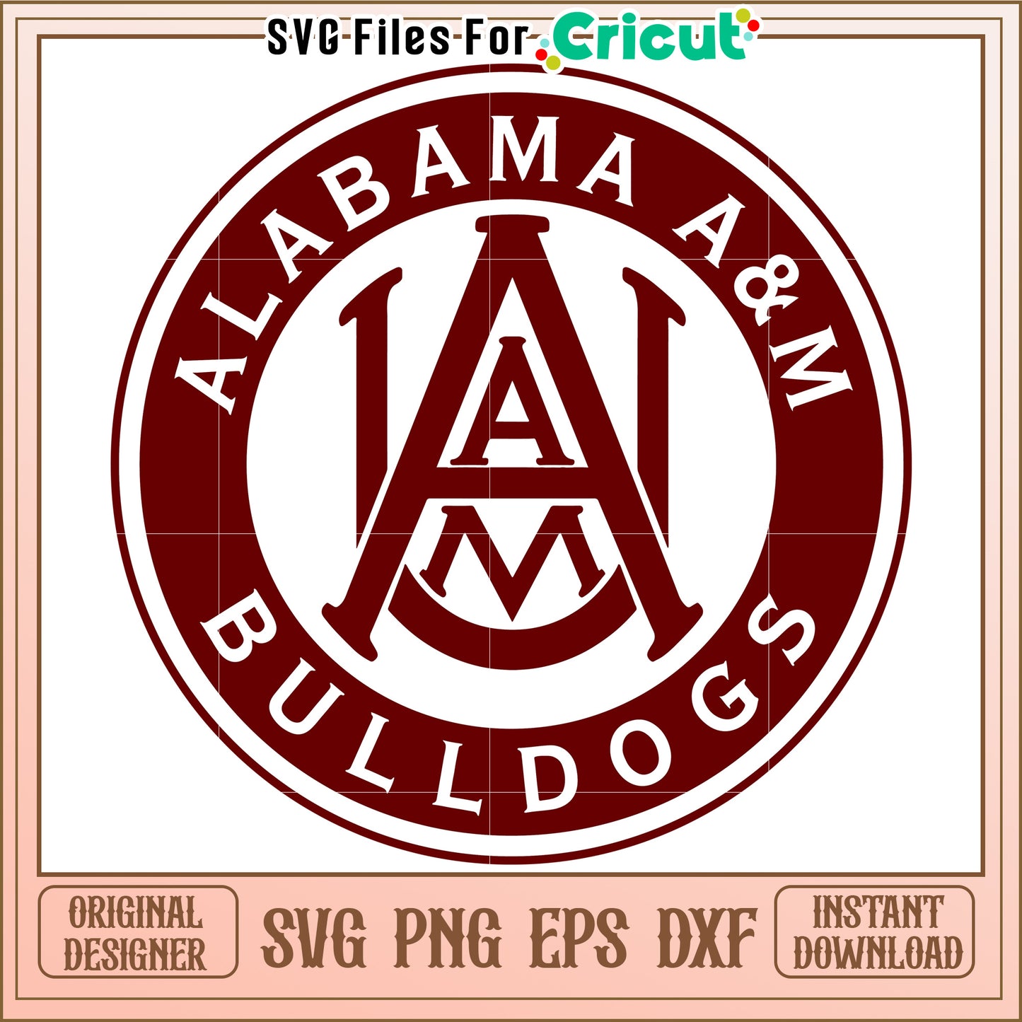 Alabama A and M Bulldogs Logo SVG File for Cricut Design, Instant Download Available