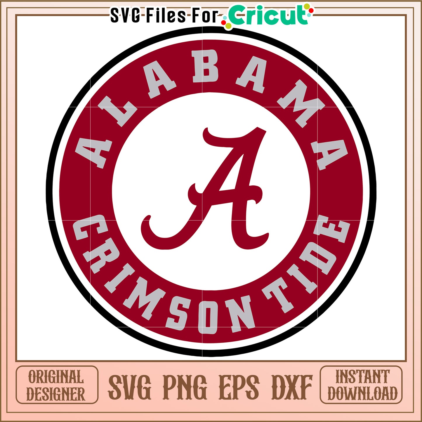 Alabama Crimson Tide SVG File for Cricut, perfect for sports enthusiasts and crafters