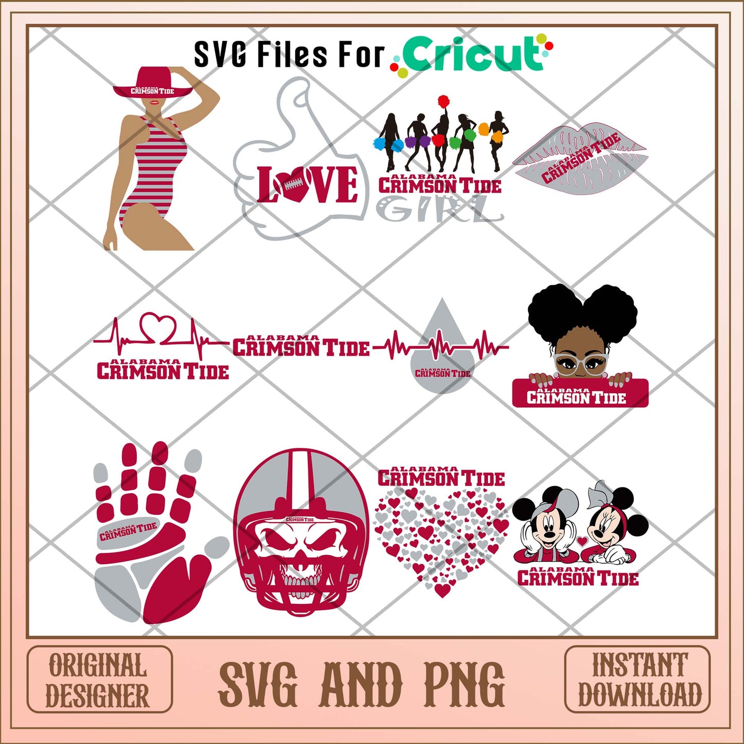 Alabama Crimson Tide girl svg, Alabama Crimson Tide svg bundle, NCAA svg