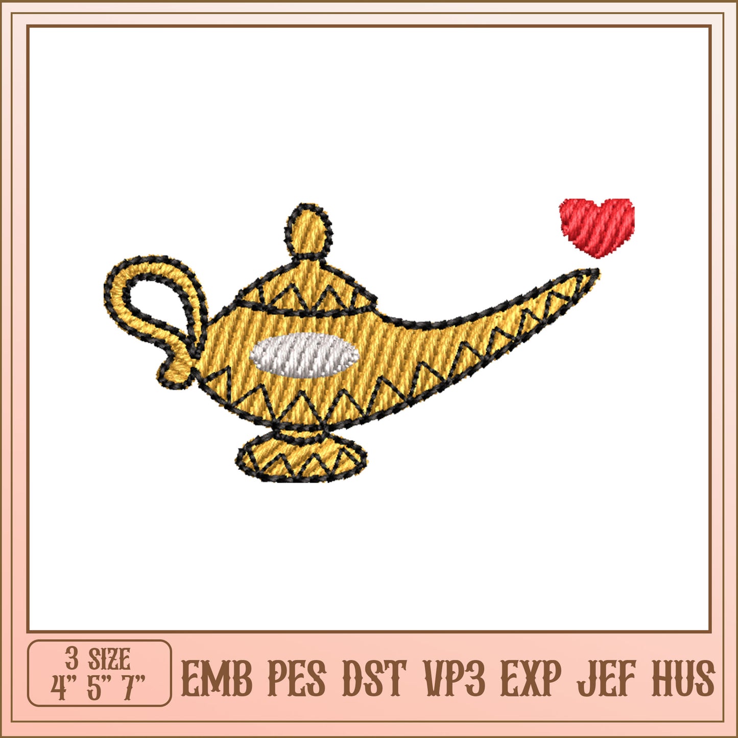 Aladdin Lamp Embroidery Design