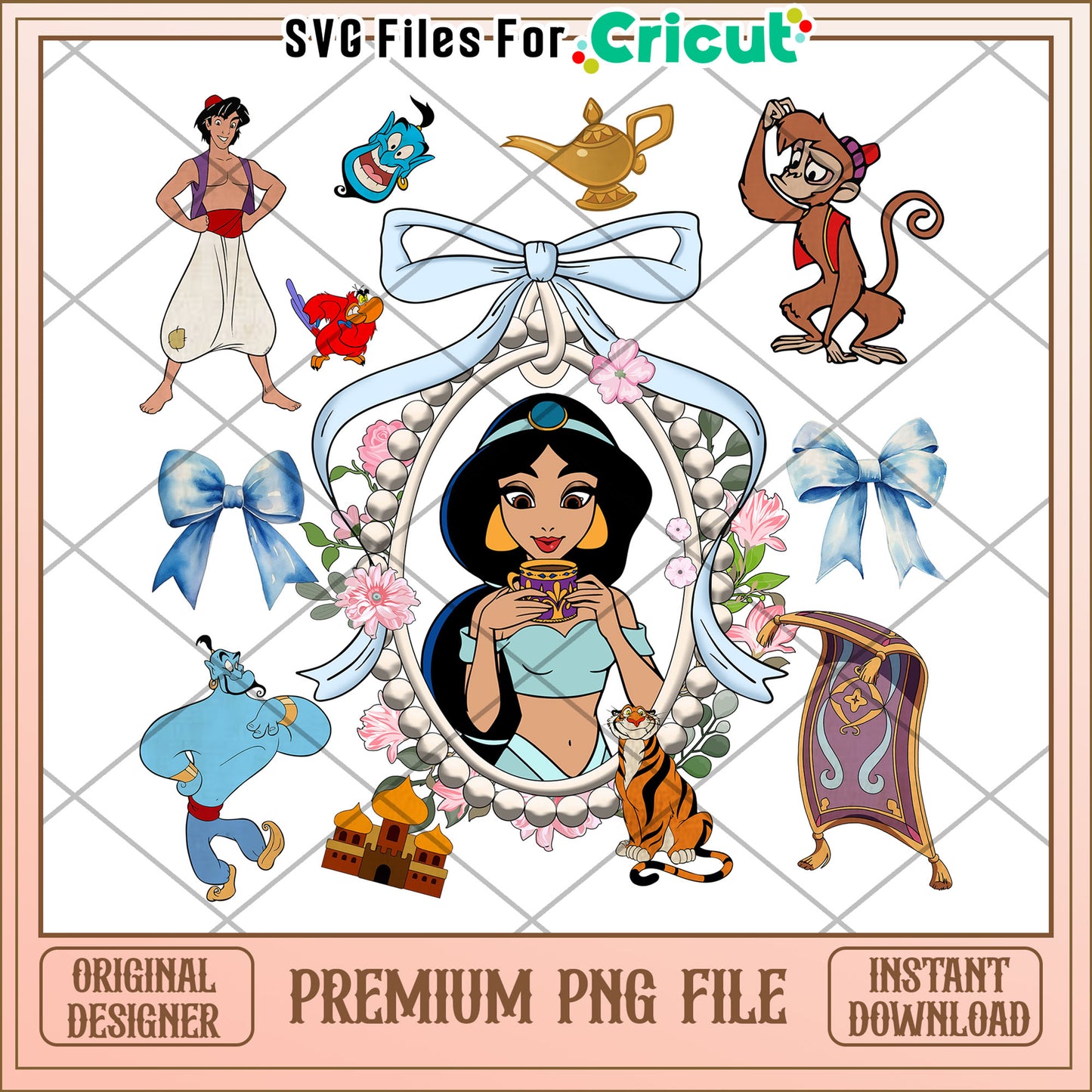 Aladdin Princess Jasmine PNG Sublimation