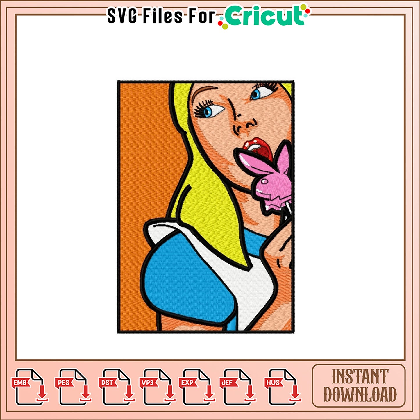 Alice in Wonderland Embroidery Design Instant Download