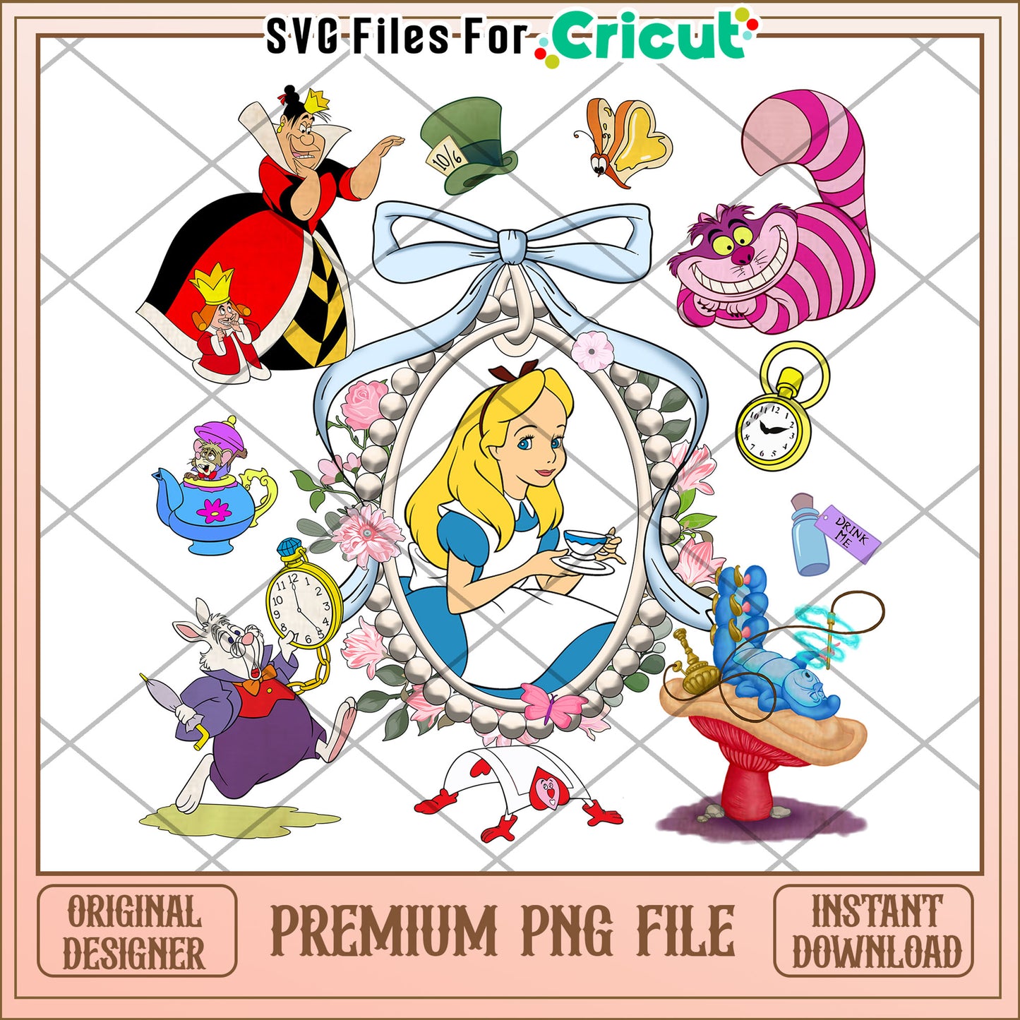 Alice in Wonderland PNG Sublimation Design