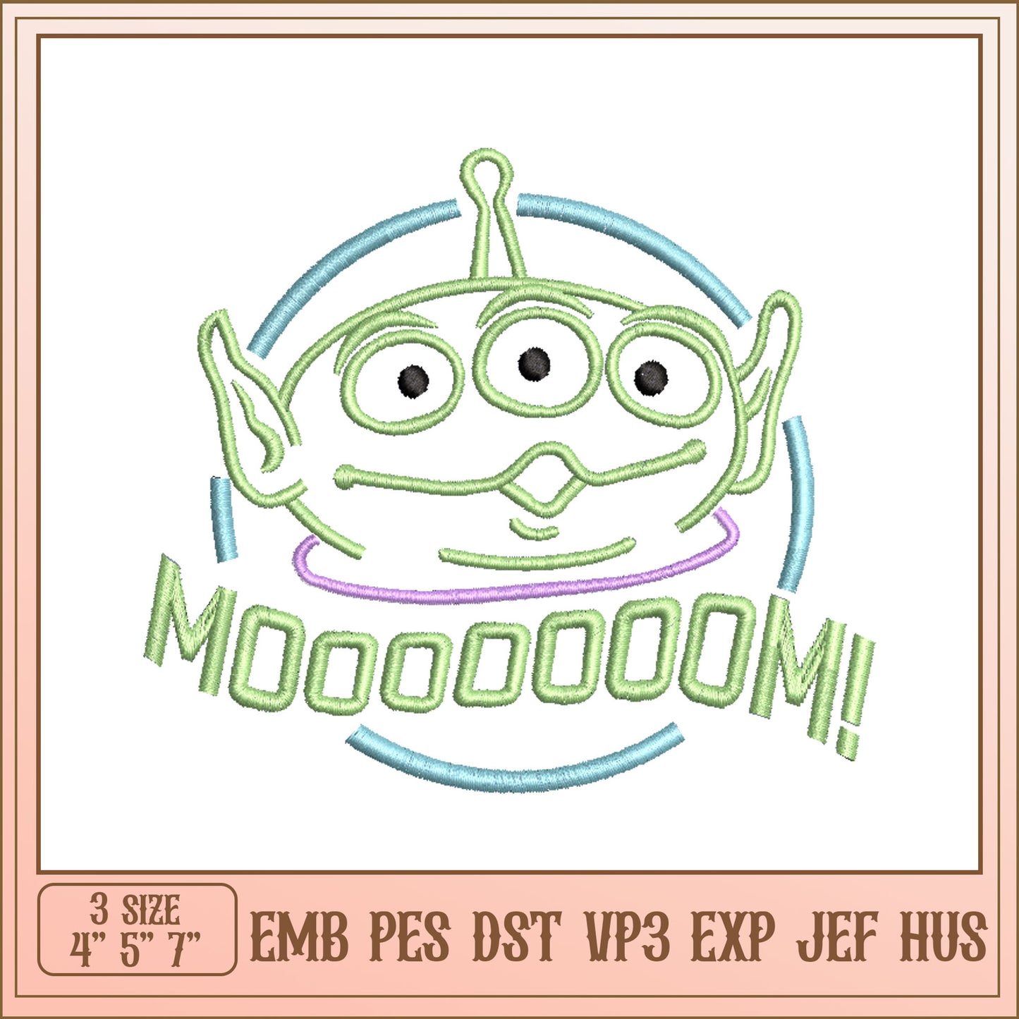 Alien Embroidery Design - 3 Sizes