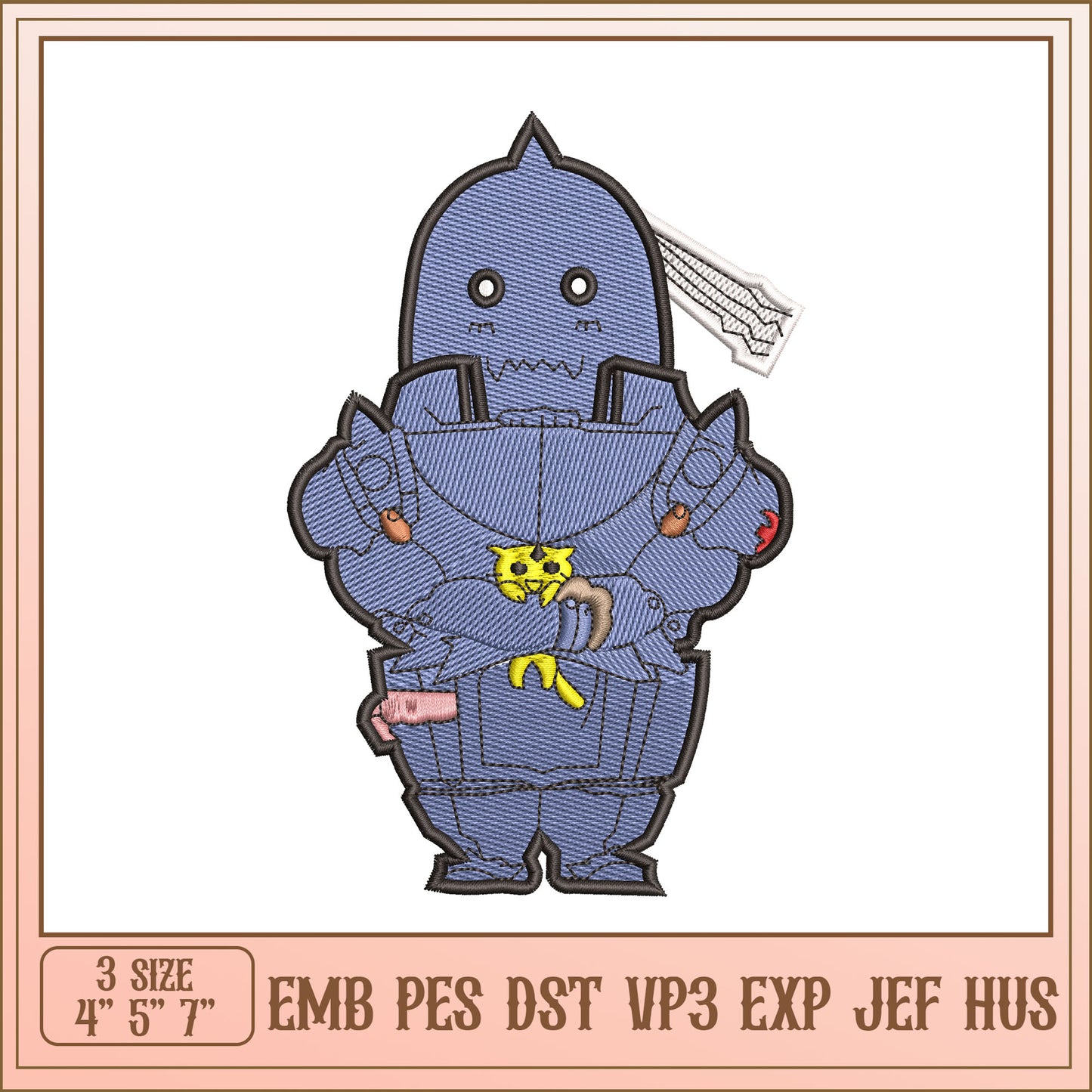 Alphonse Elric Embroidery Design - EMB PES DST VP3