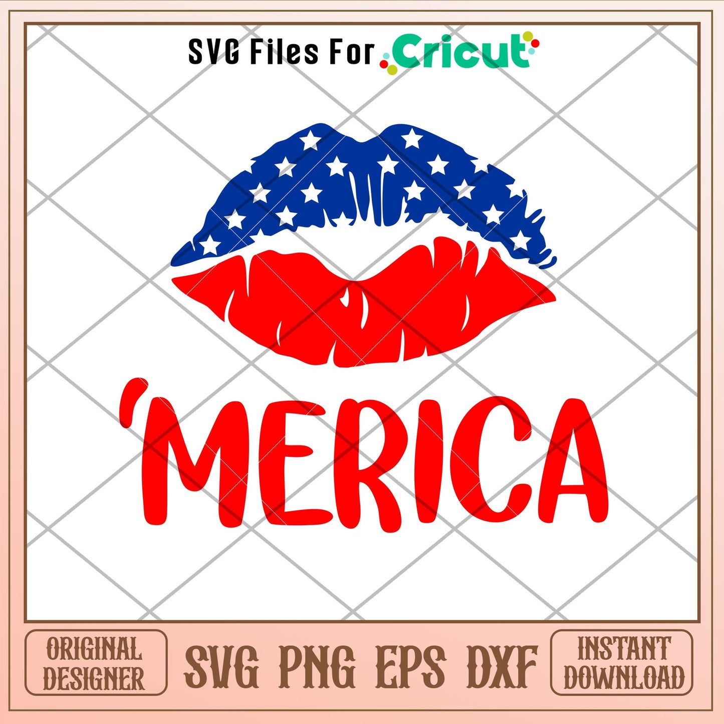 America Lips, American Flag Lips Svg
