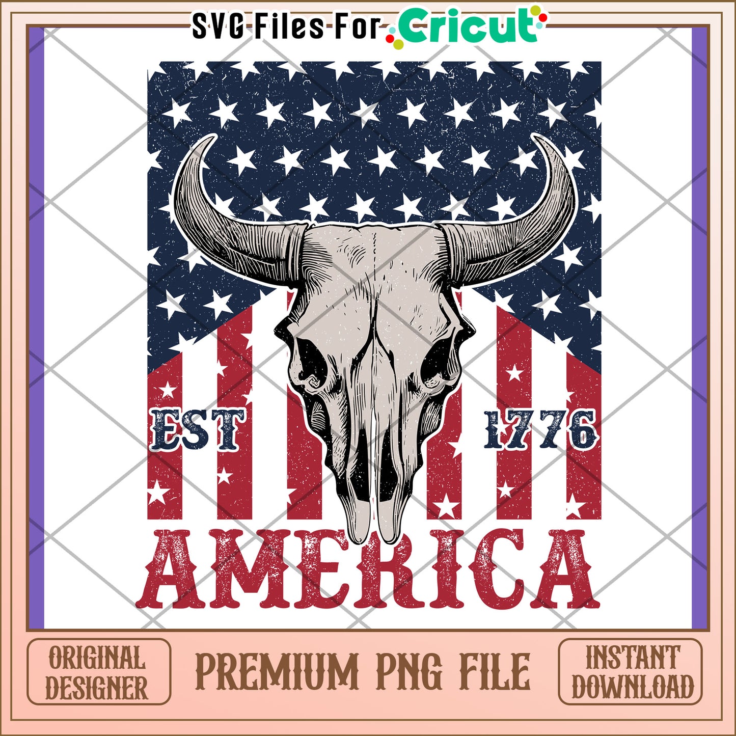 American Buffalo Skull PNG Design