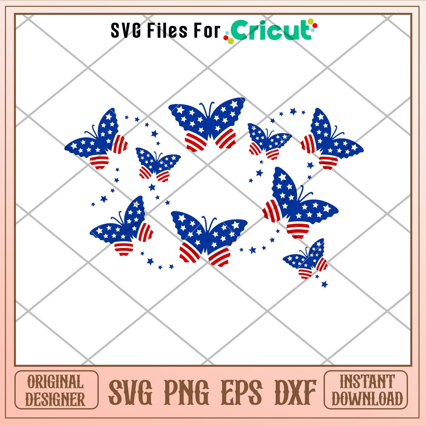 American Butterfly Full Wrap, American Butterfly Full Wrap Svg