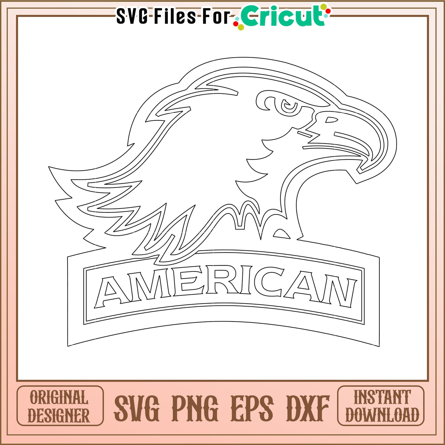 American Eagle SVG Design for Crafts, Perfect for Cricut Projects