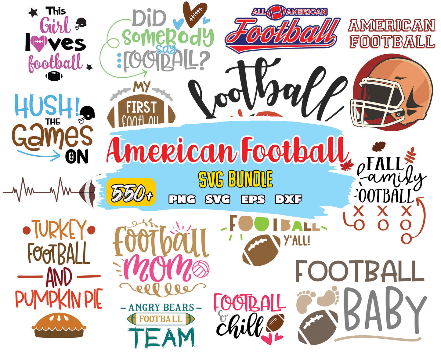 American football logo bundle design svg, american football svg