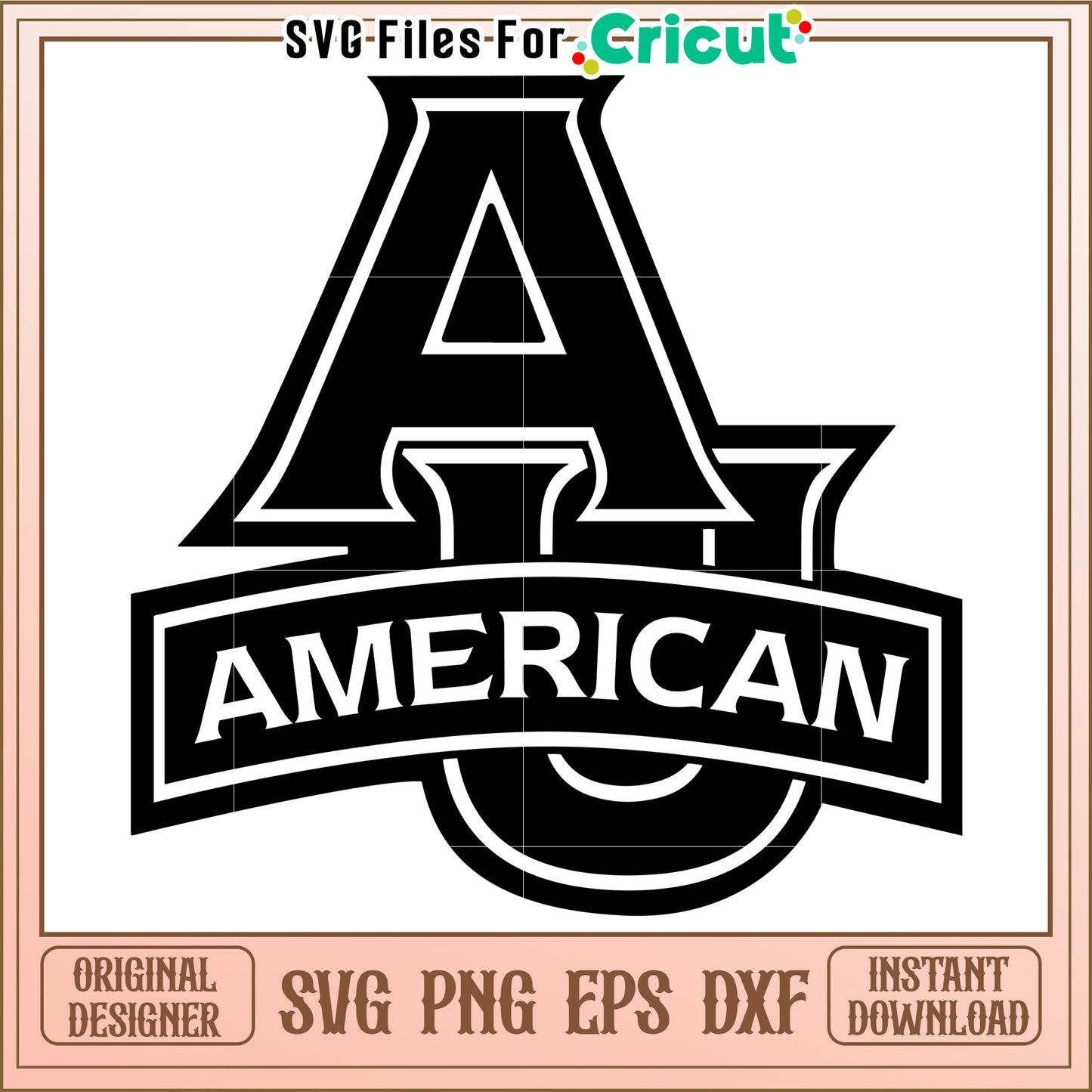 American University SVG File, perfect for Cricut crafts and designs