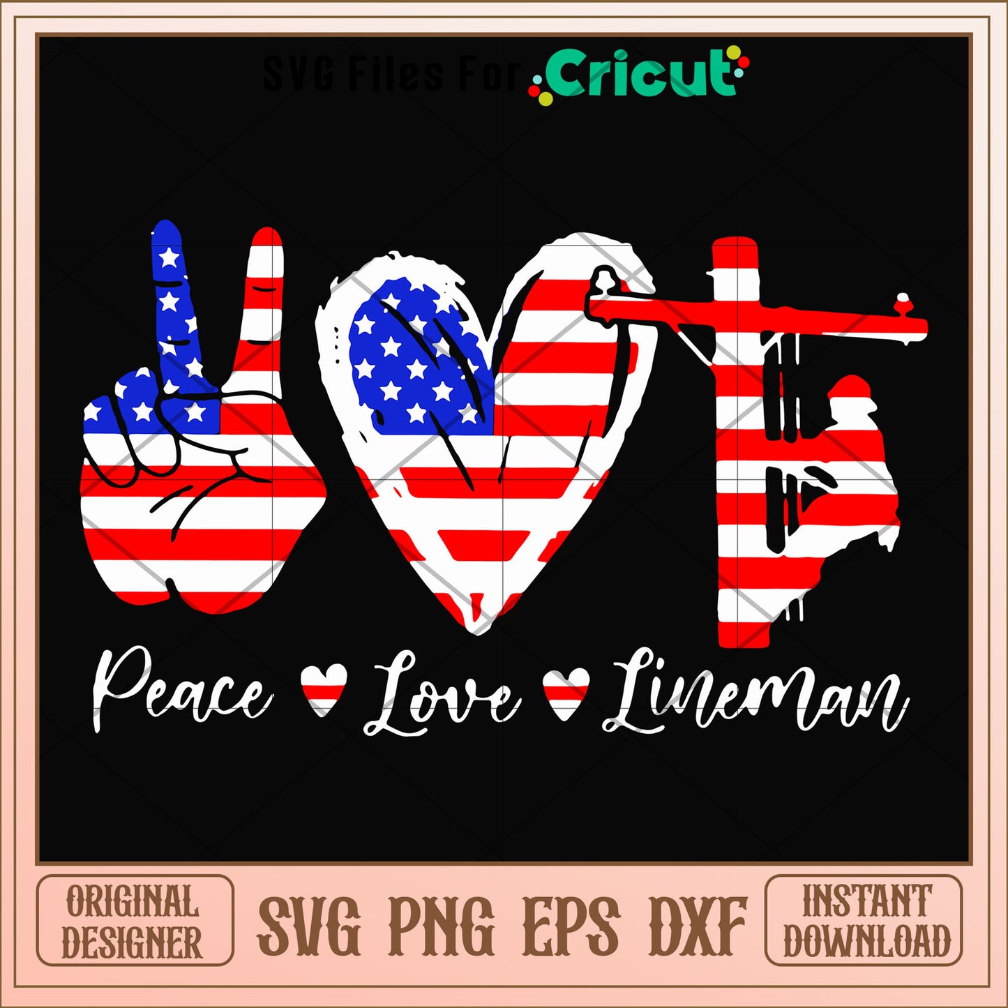 American flag peave love lineman svg, peave love svg, other svg