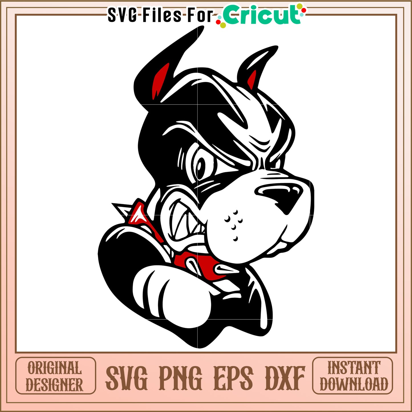 Angry Bulldog SVG Design for Crafting, Instant Download for Cricut Users