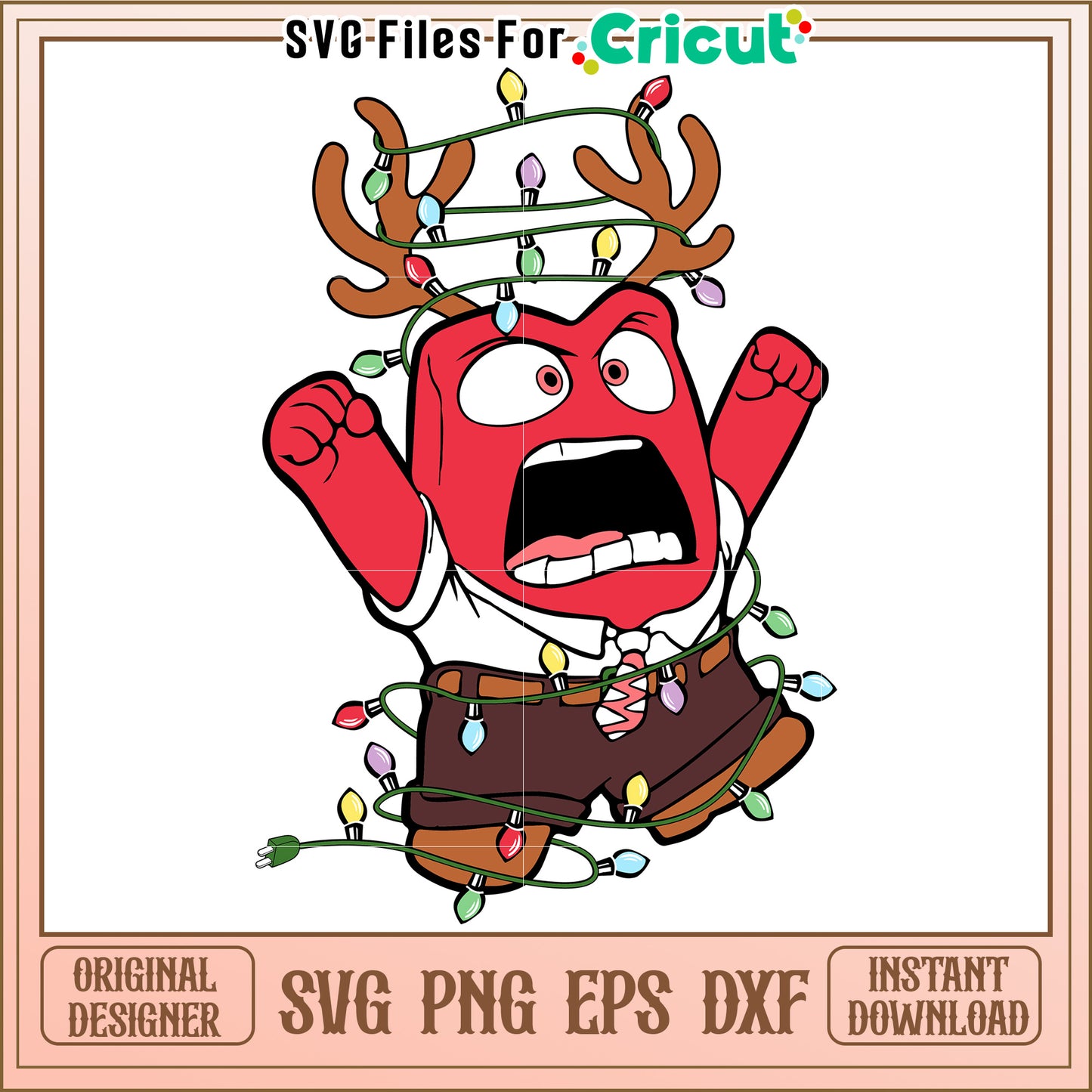 Angry Christmas Lights SVG PNG EPS DXF