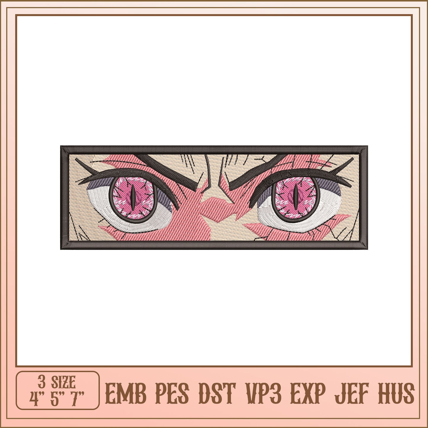 Angry Eyes Embroidery Design