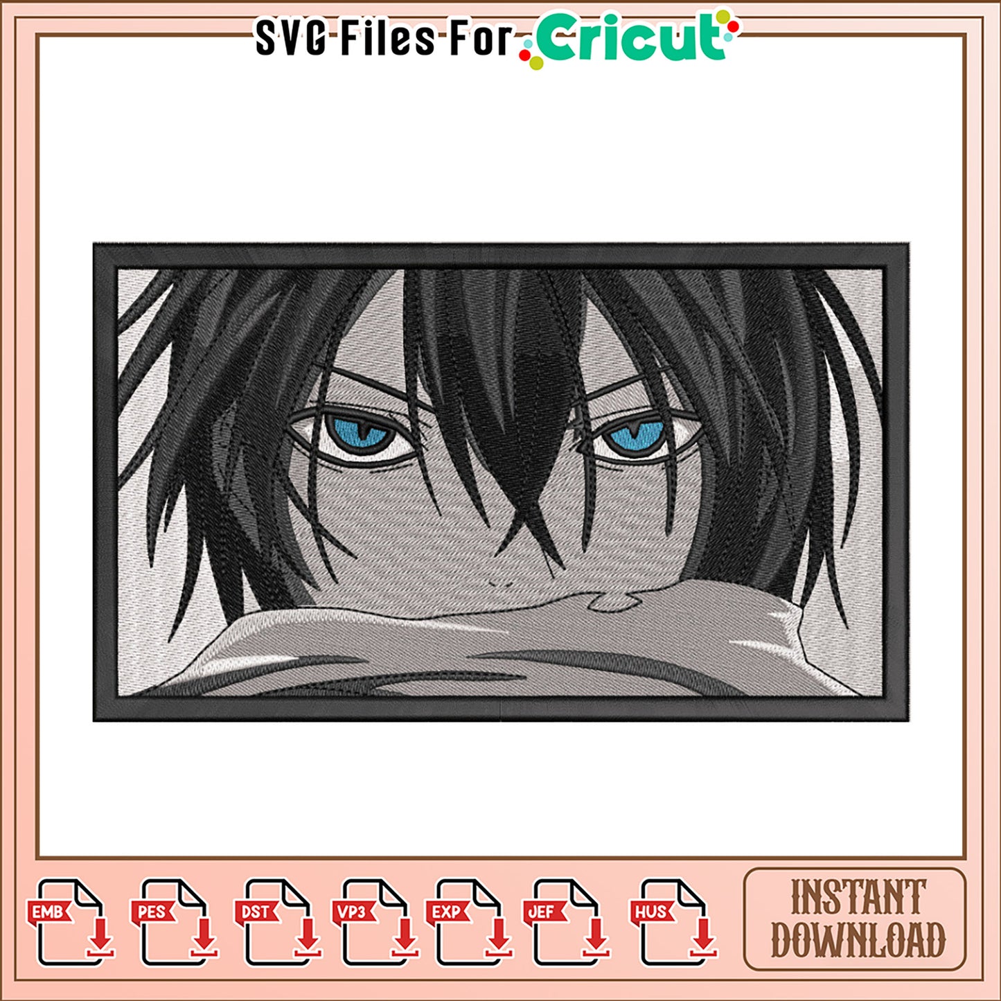Anime Character Embroidery Design Instant Download Art