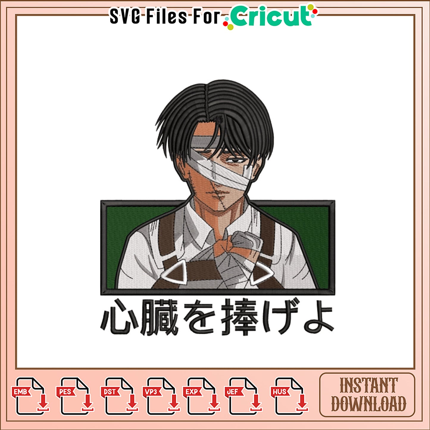 Anime Character Embroidery Design for Craft Projects