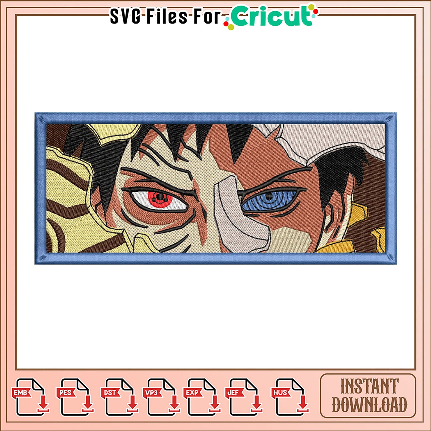 Anime Character Embroidery Design for Instant Download