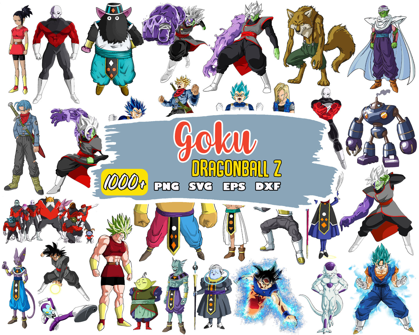 Dragon ball characters chibi bundle svg, dragon ball anime svg