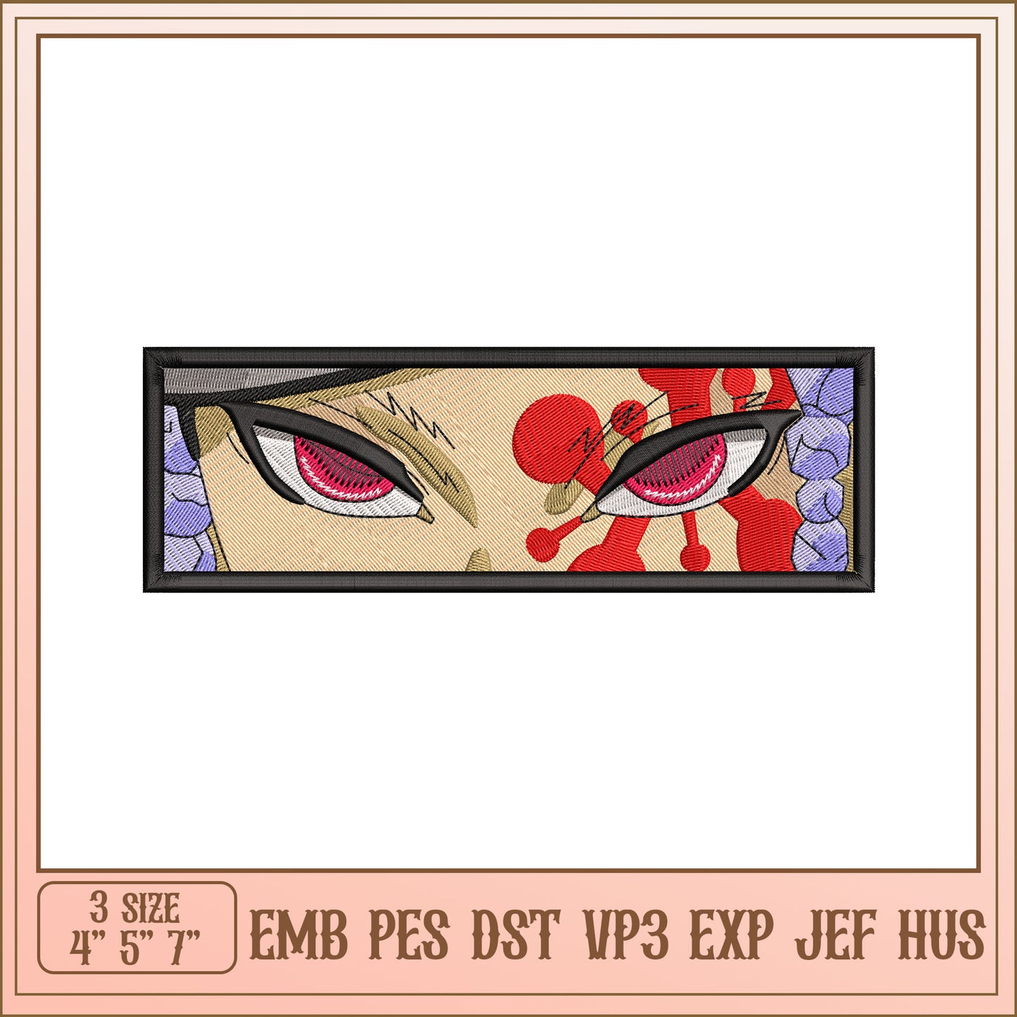 Anime Eyes Embroidery Design