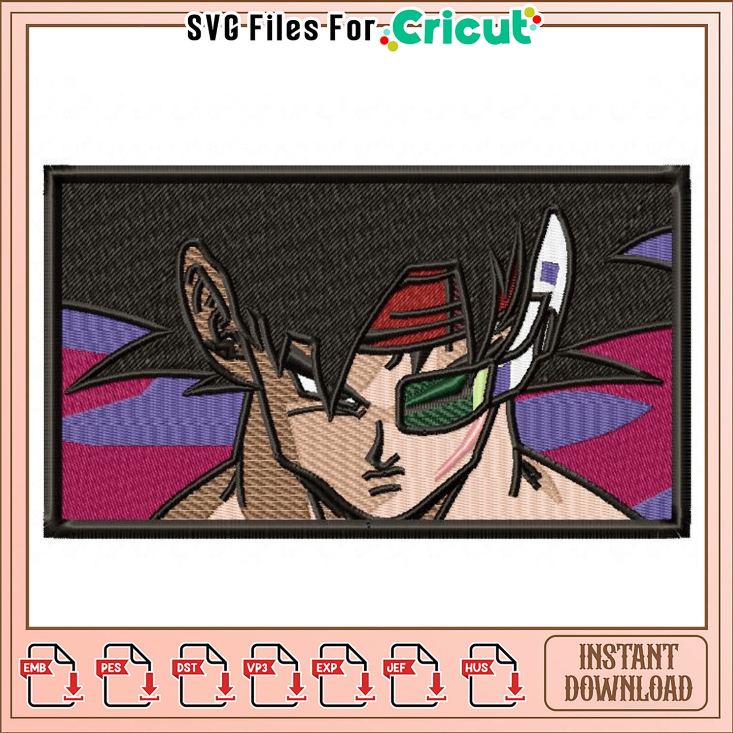 Anime Goku Embroidery Design Instant Download