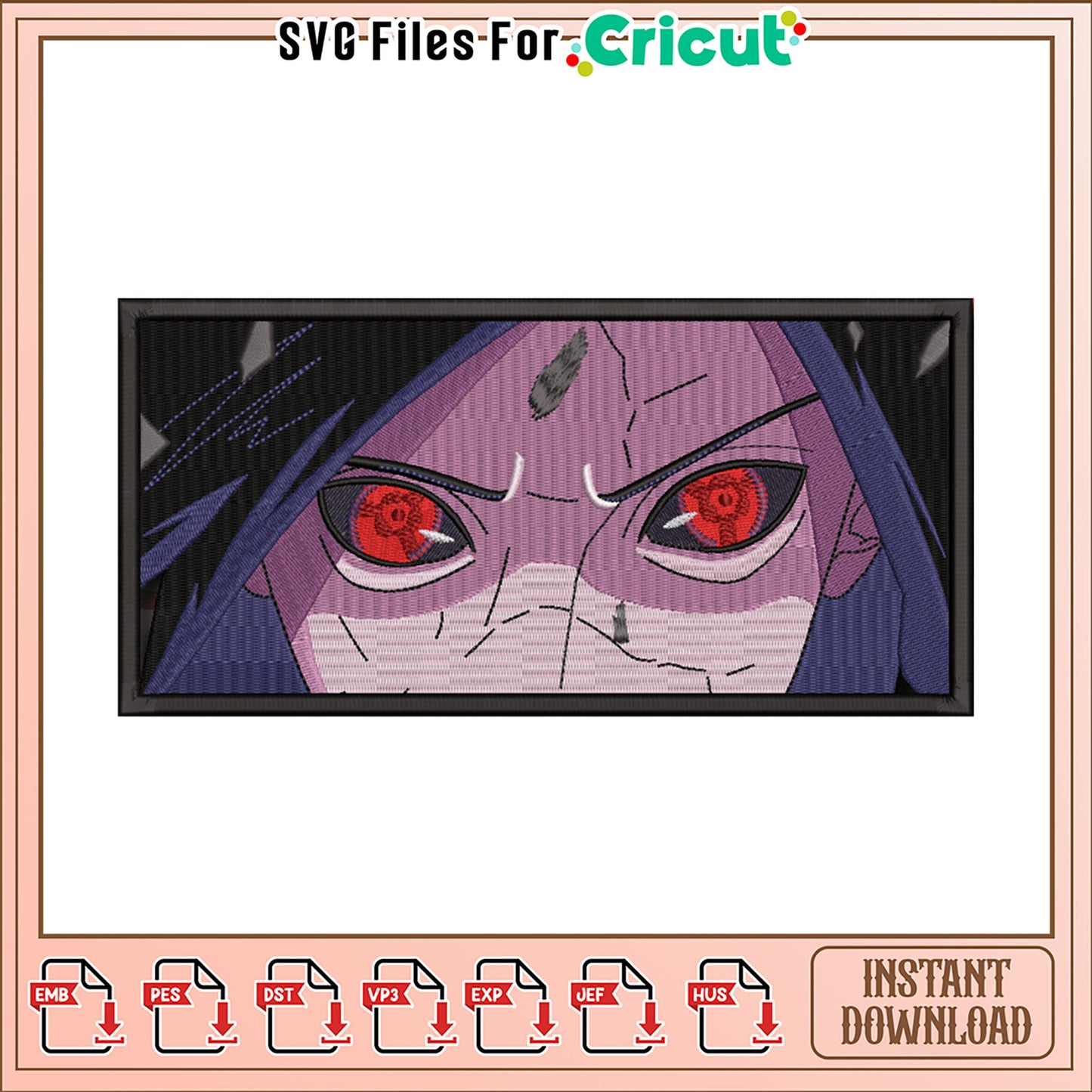 Anime Inspired Embroidery Design for Creative Projects