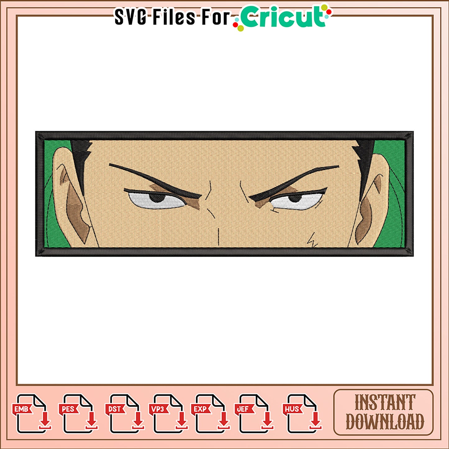 Anime Inspired Embroidery Design for Instant Download