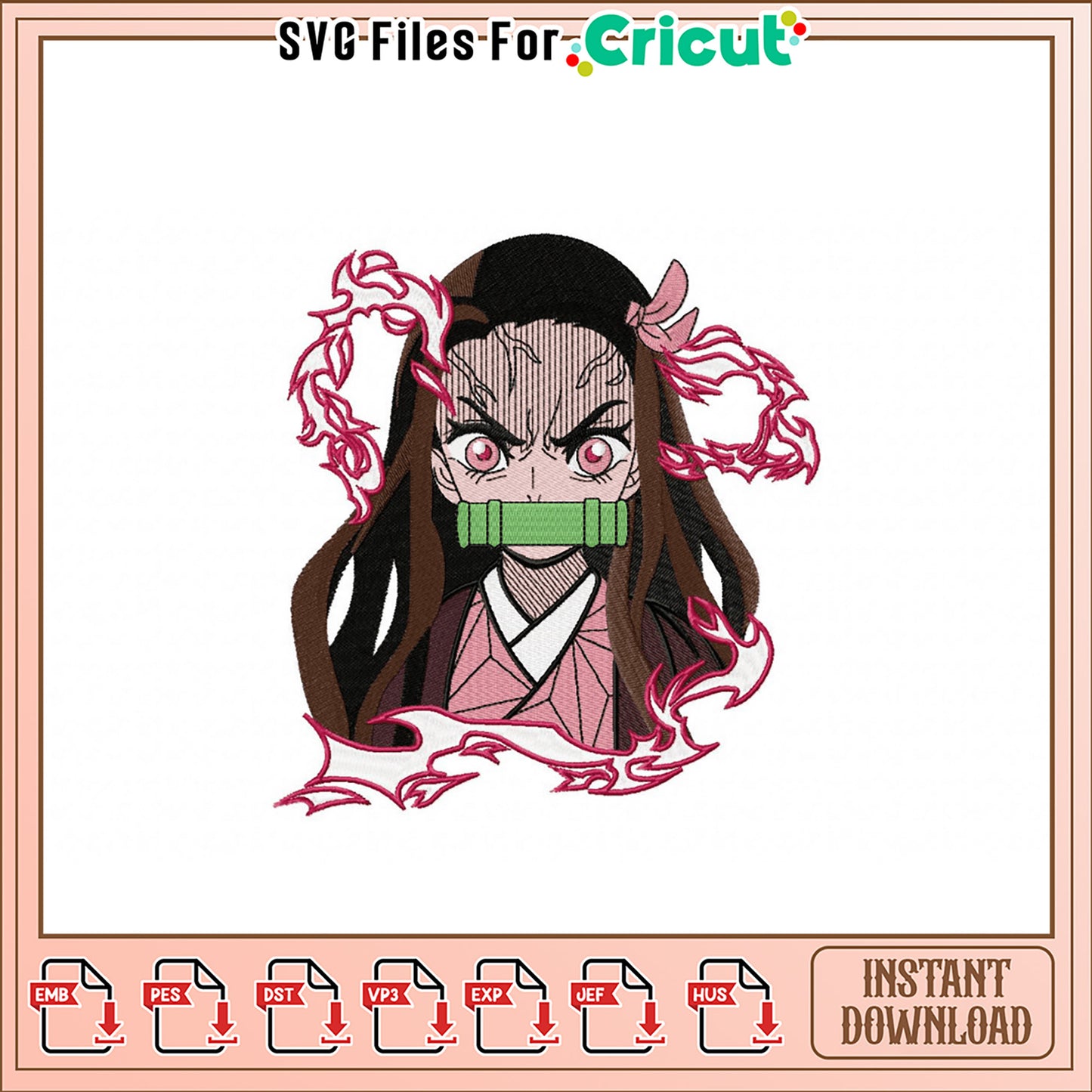 Anime Inspired Embroidery Design for Your Projects