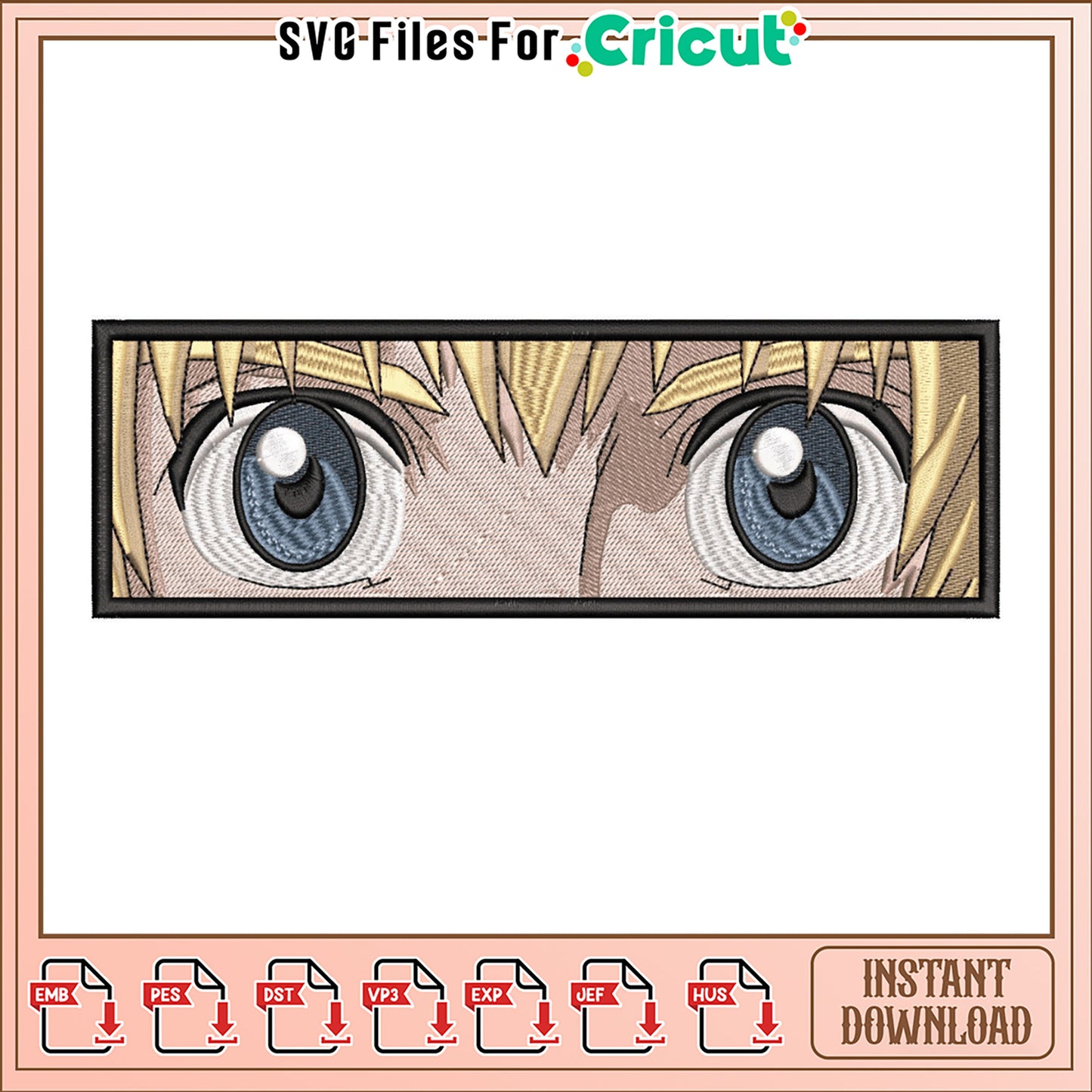 Anime Style Embroidery Design Eye Pattern Download