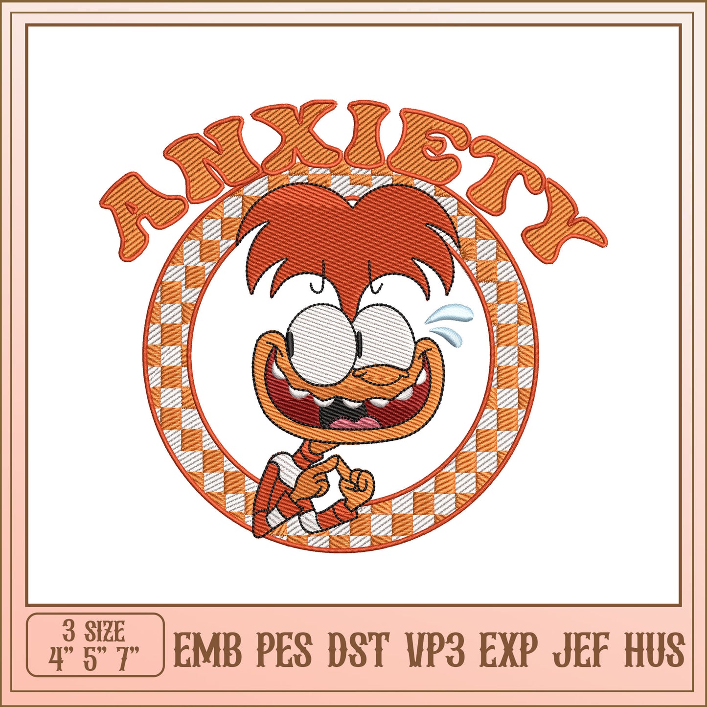 Anxiety Embroidery Design