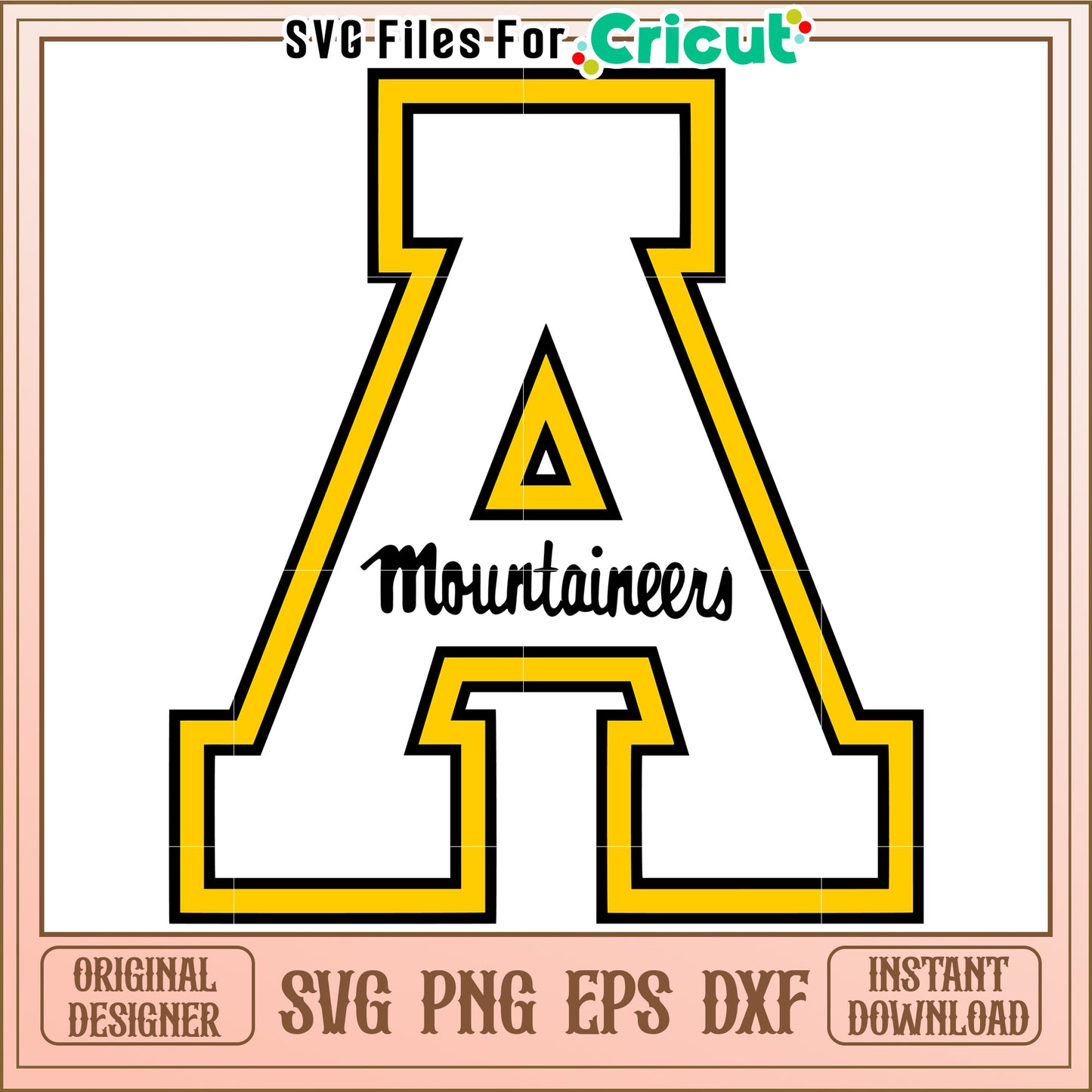 Appalachian State Mountaineers SVG File for Cricut, Instant Download Design