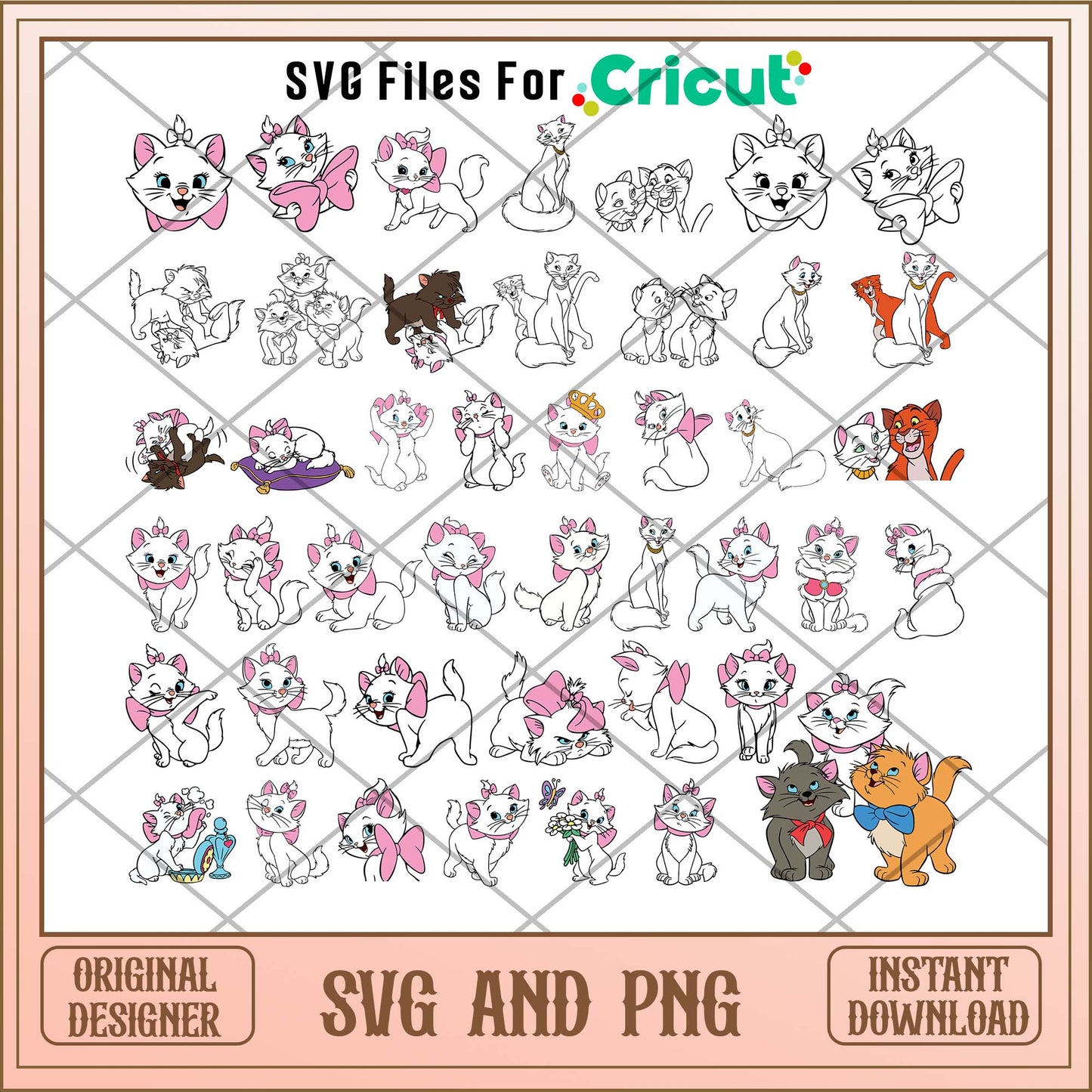 Disney Aristocats cartoon svg bundle