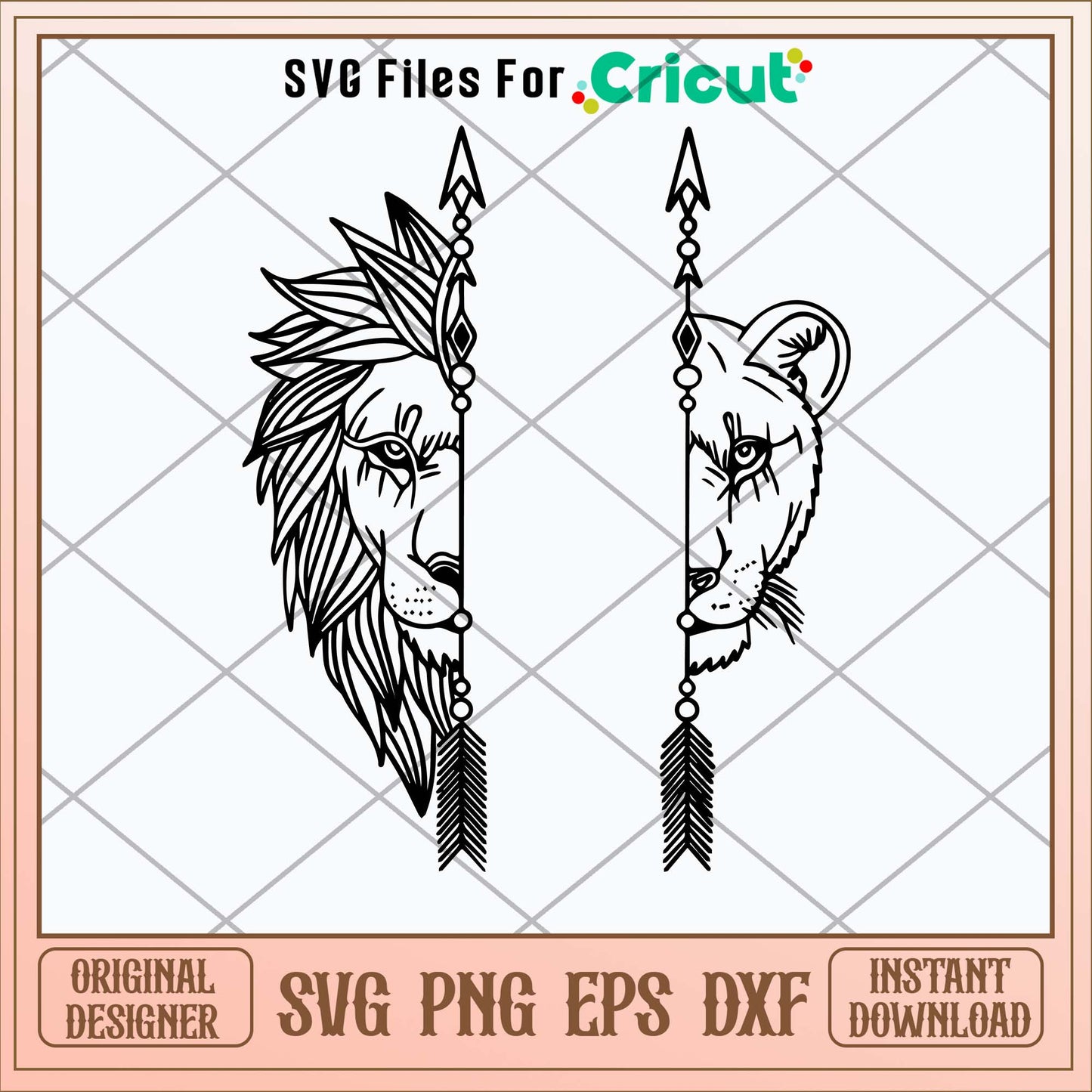 Arrow Lion Couple Svg-Svgfilesforcricut