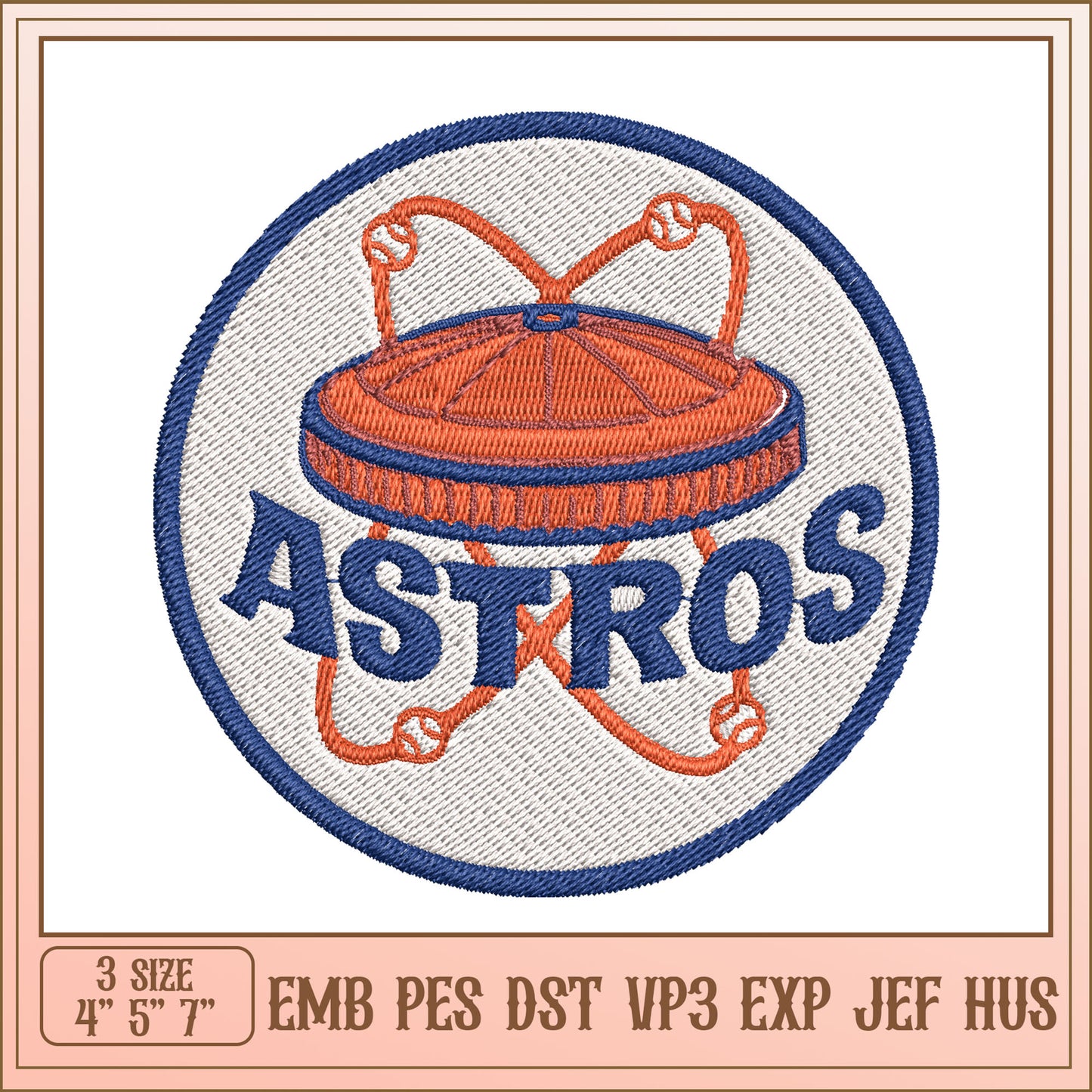 Astros Embroidery Design - EMB PES DST VP3