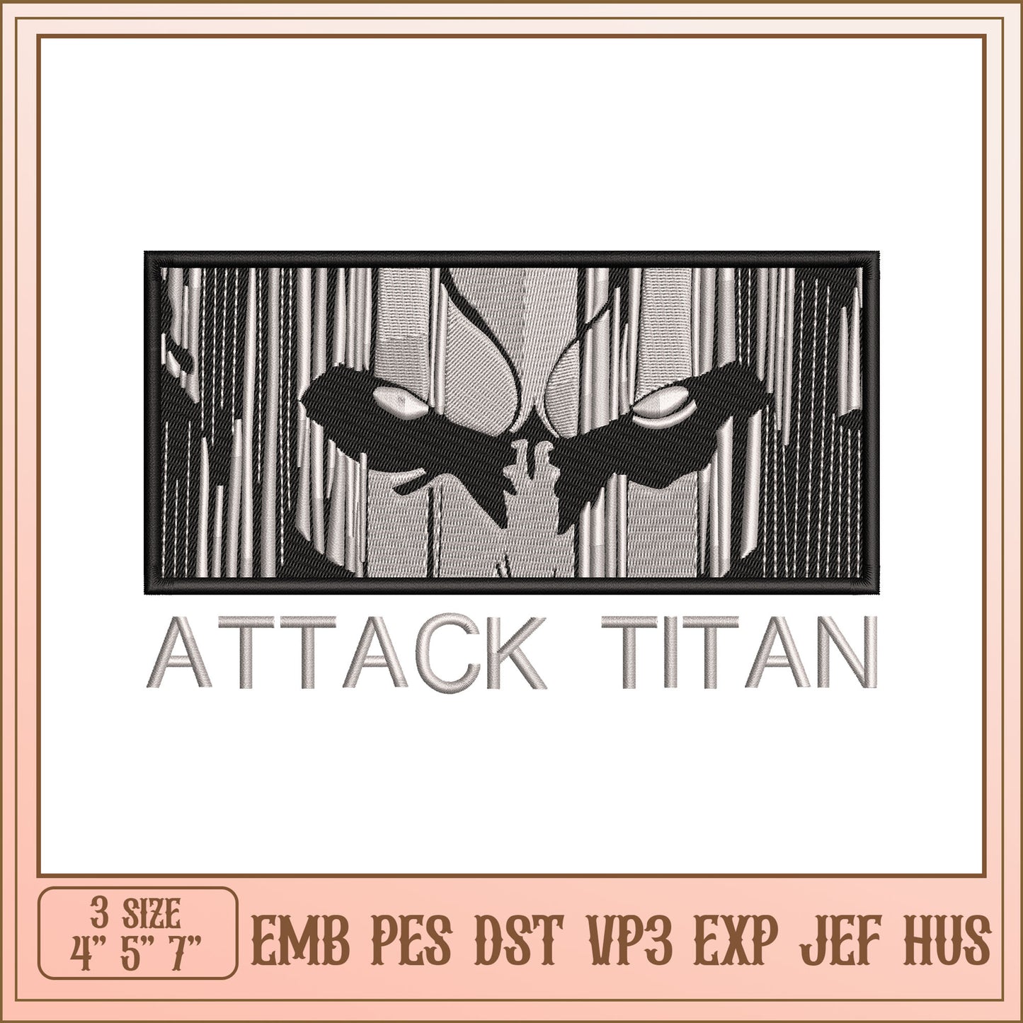 Attack Titan Embroidery Design - EMB PES DST VP3