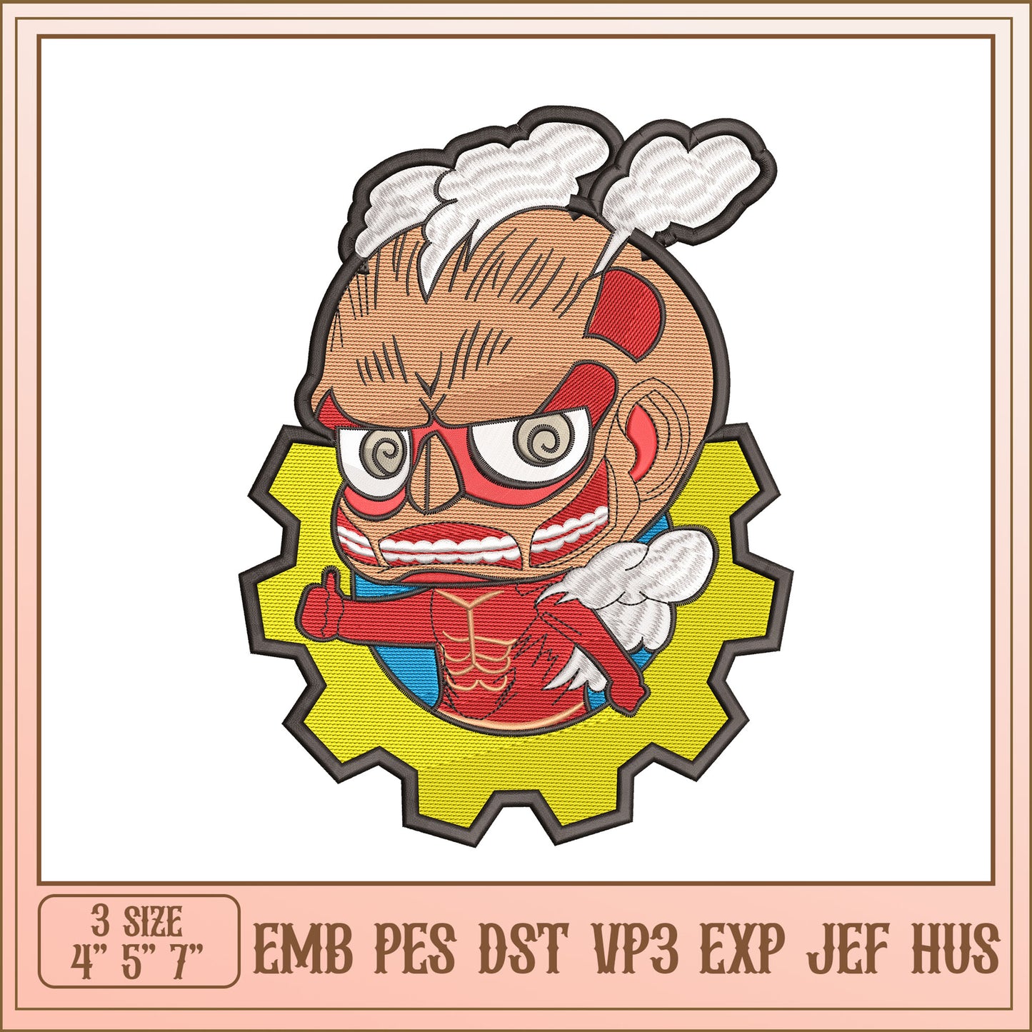 Attack Titan Embroidery Design