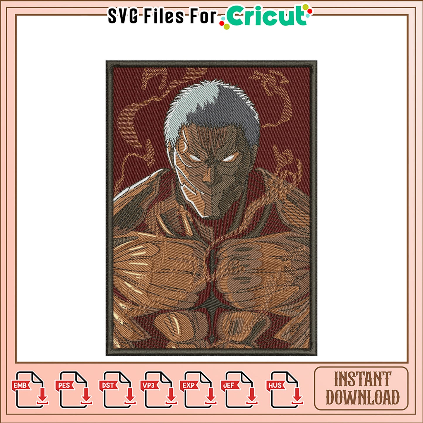 Attack on Titan Embroidery Design Instant Download