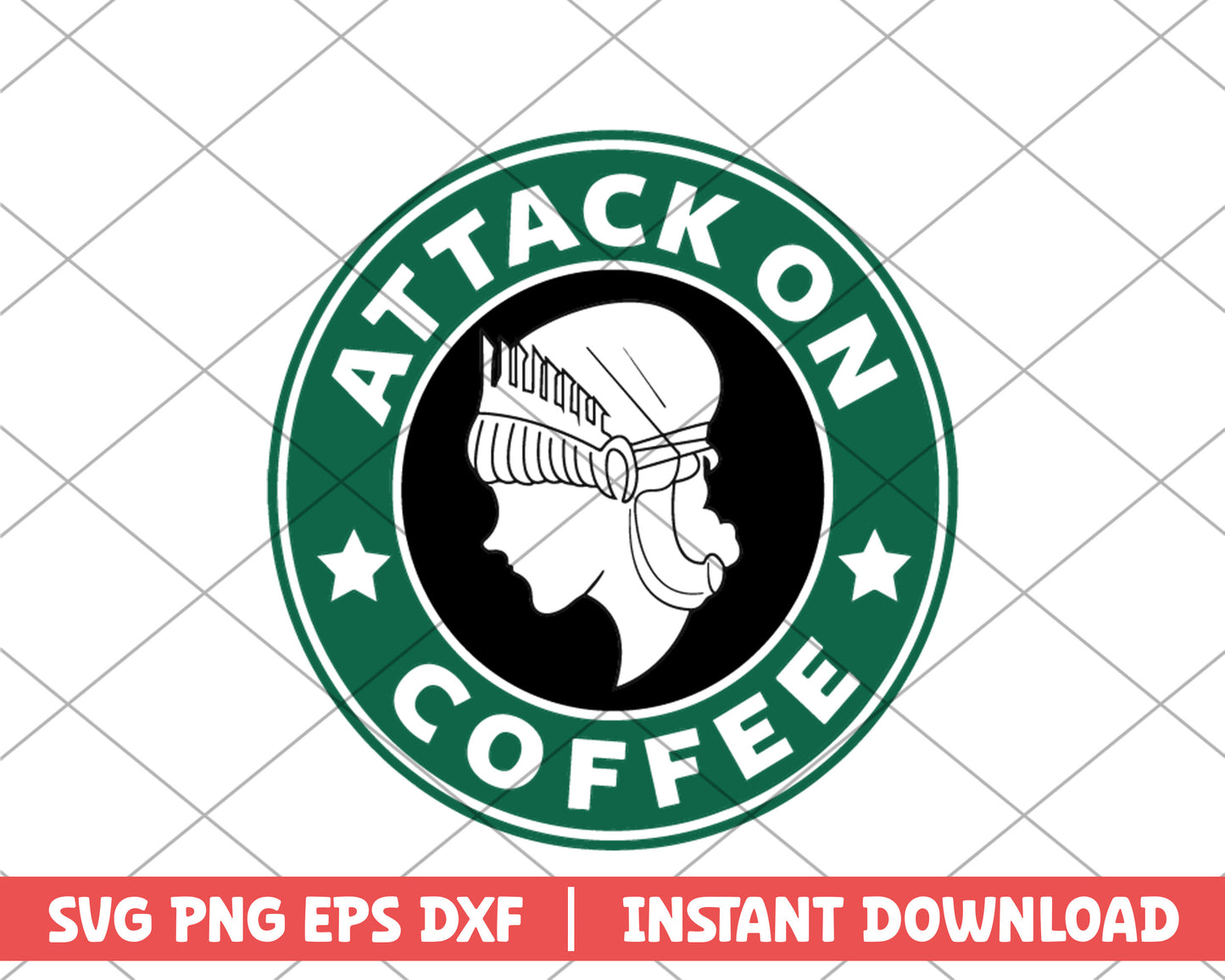 Attack on coffee anime svg