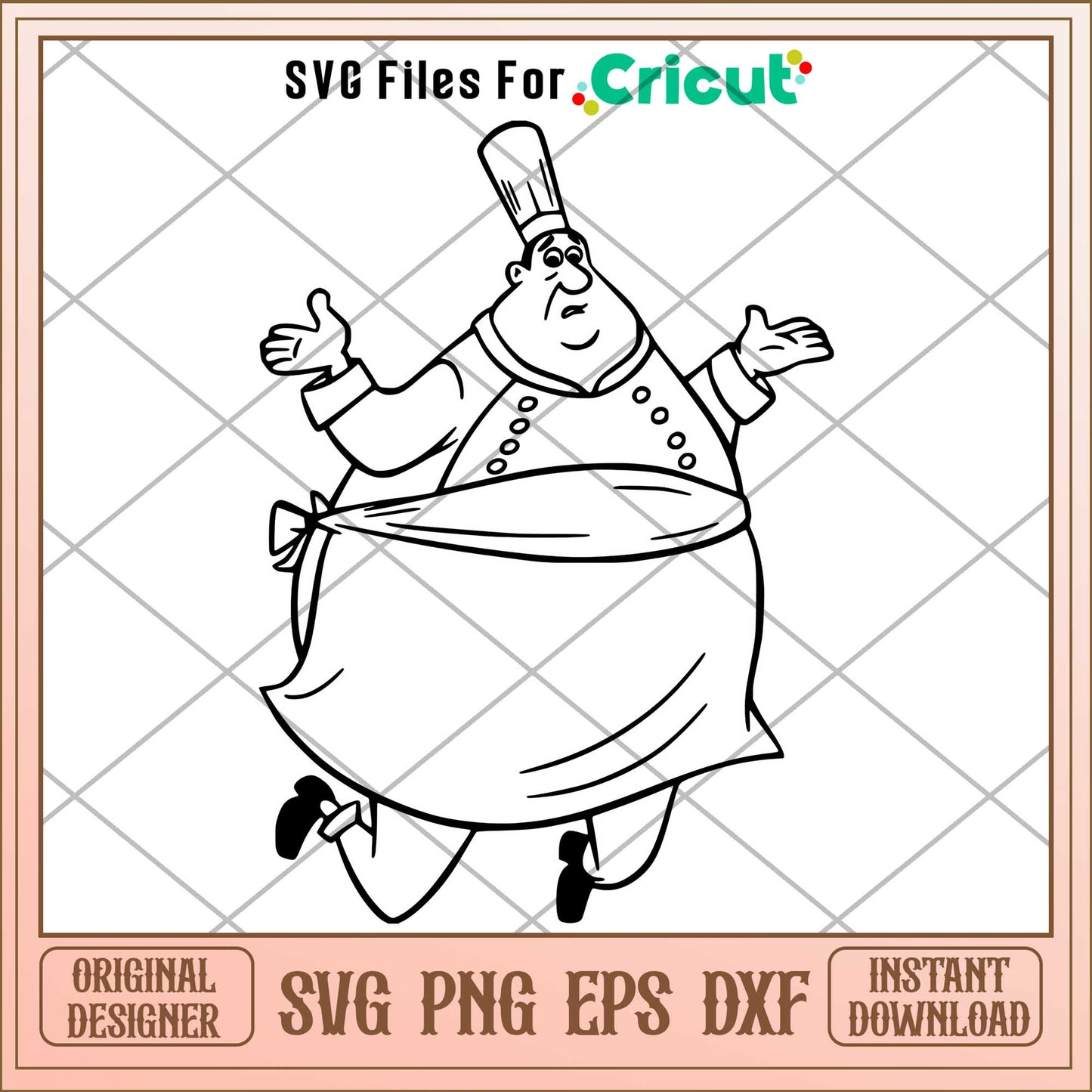 Auguste Gusteau Coloring svg, Ratatouille svg, digital dowload