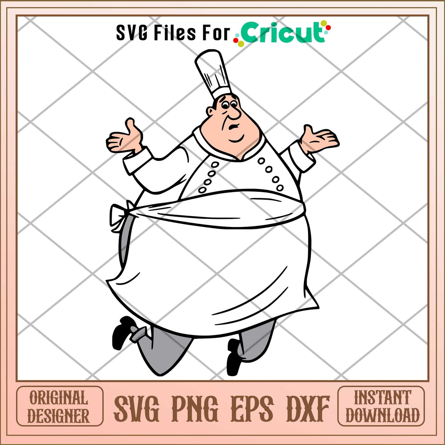 Auguste Gusteau design svg, Ratatouille svg, digital dowload