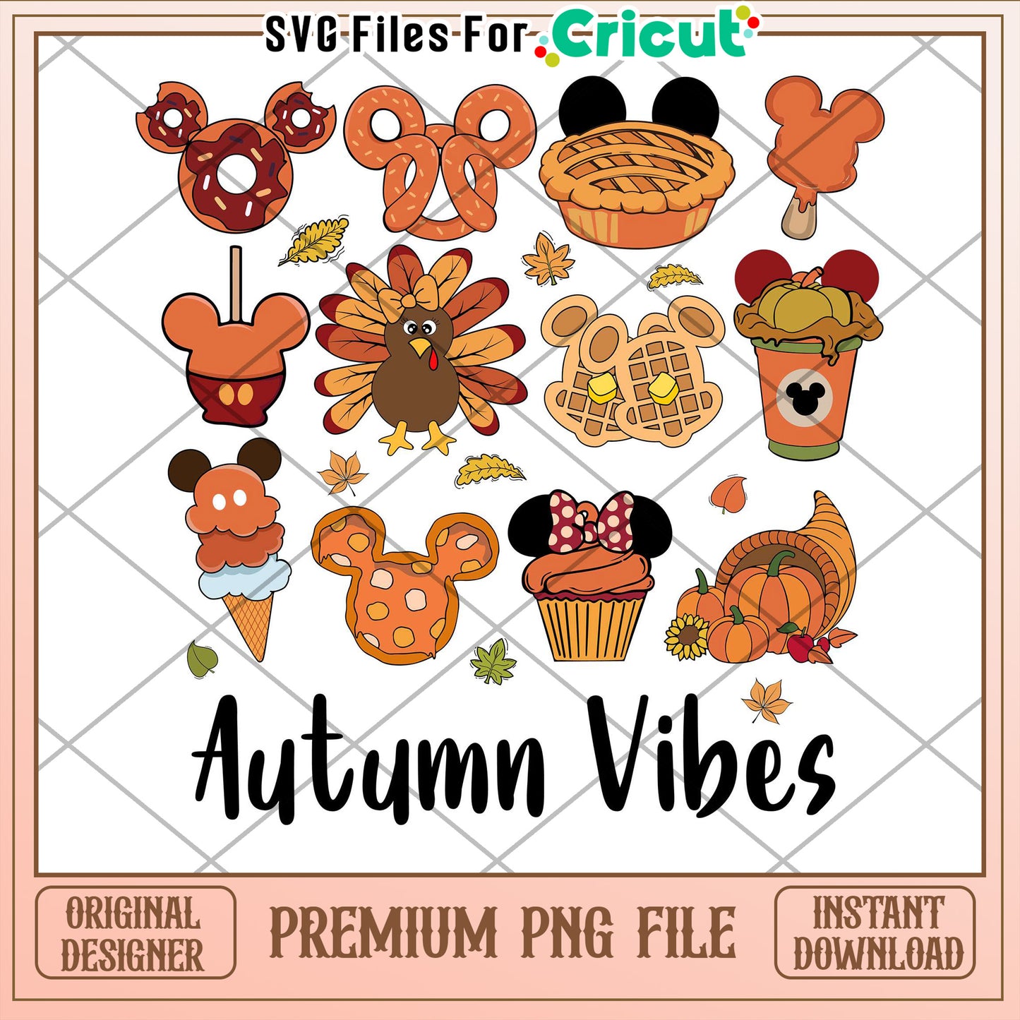 Autumn Vibes Mickey PNG Sublimation