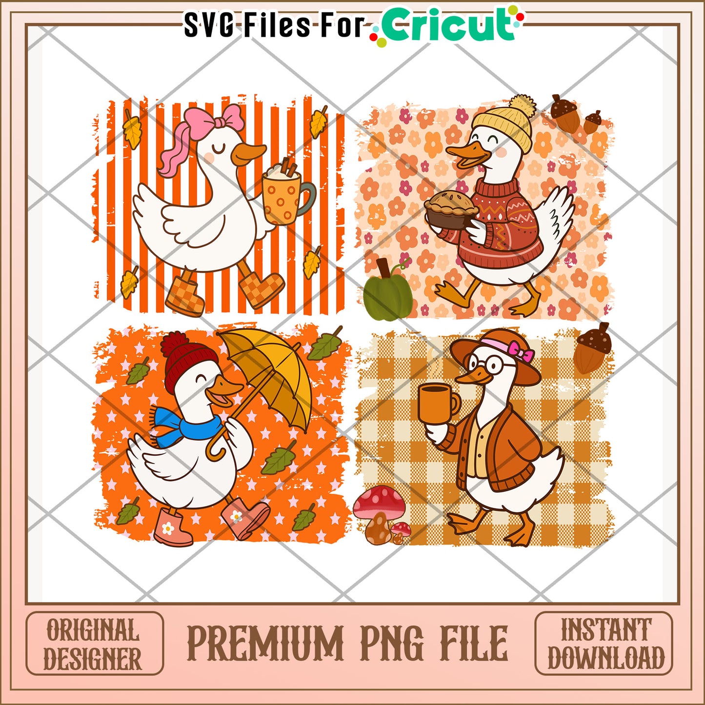 Autumn geese png, fall birds png, seasonal animals png