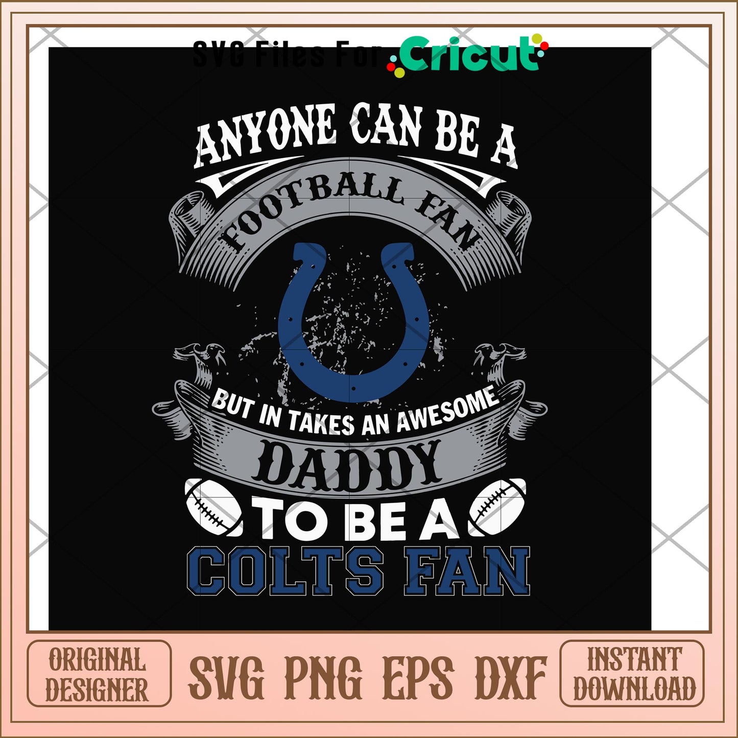 Awesome daddy to be a colts fan svg , colts svg, new nfl svg